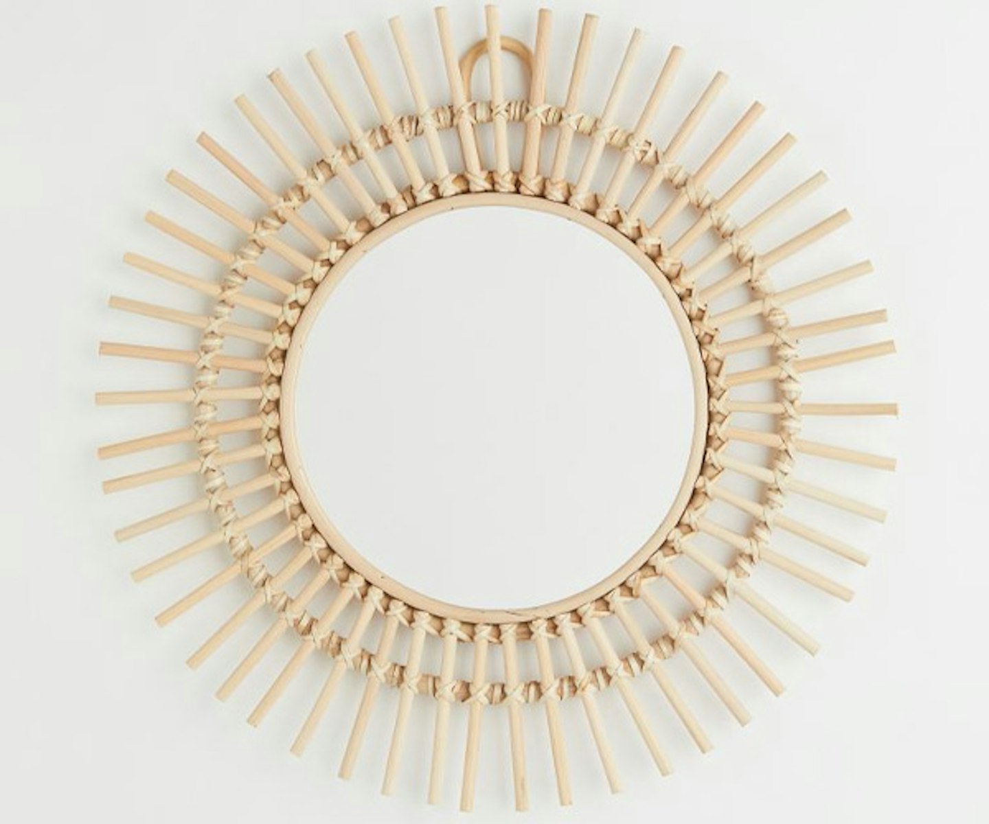 Large rattan-framed mirror