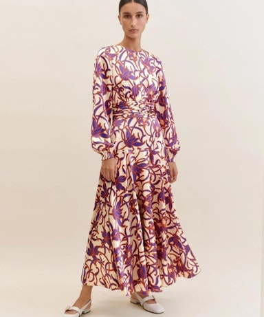 Esmée Tulip Print Mesh Maxi Gown