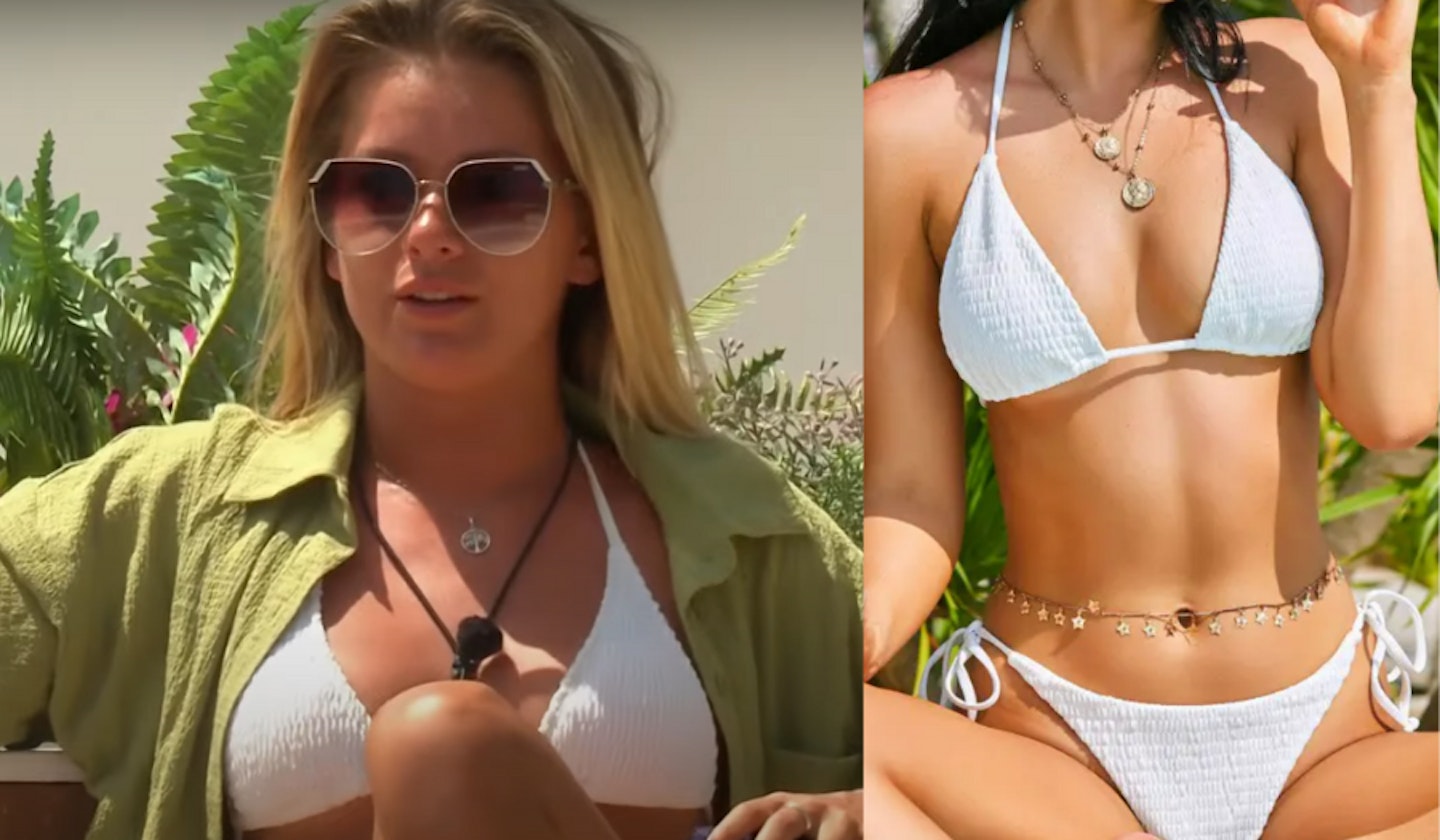 Tasha's White Bikini and Green Shirt