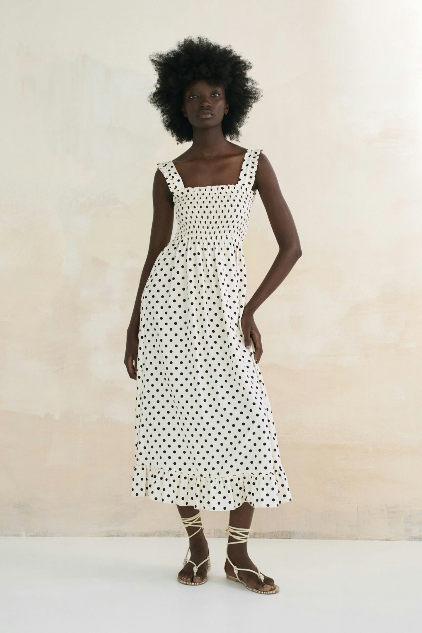 Zara, Polka Dot Print Midi Dress, £49.99