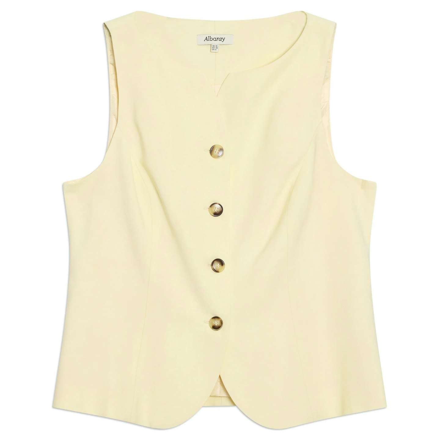 Albaray Soft Yellow Tailored Waistcoat