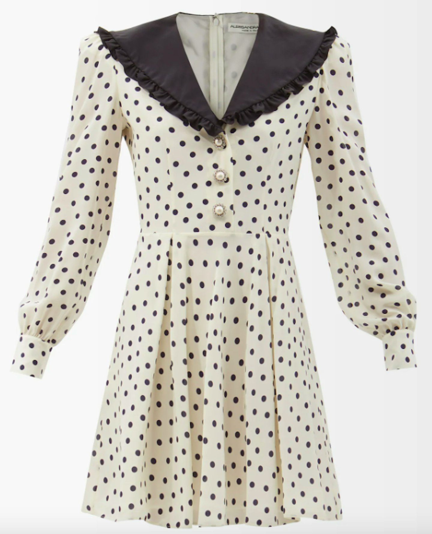 Chelsea-Collar Polka-Dot Silk-Crepe Mini Dress, WAS £1,270 NOW £635