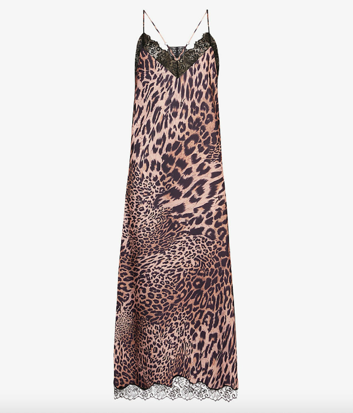 AllSaints, Tigi Kiku Leopard-Print Satin Midi Dress, WAS £129 NOW £90