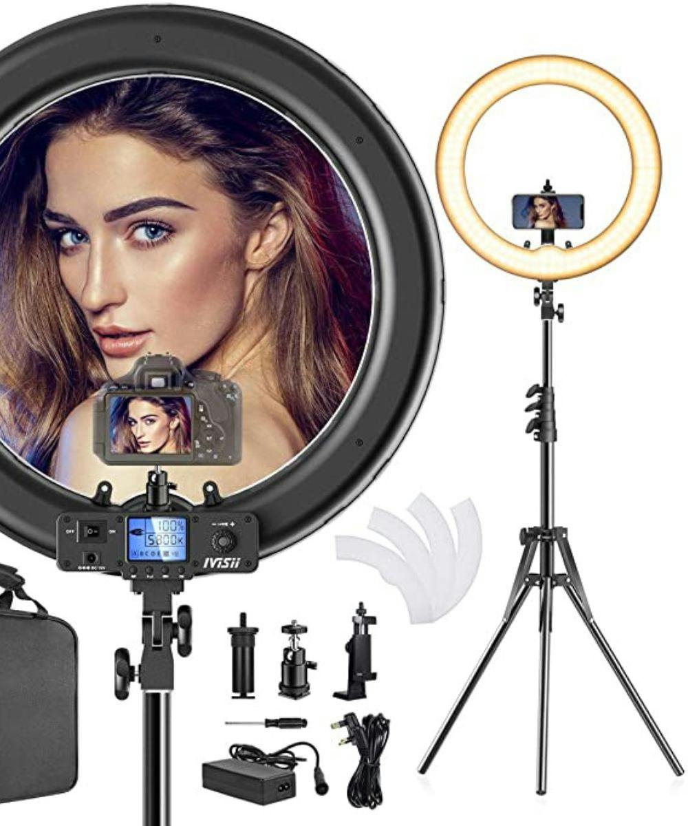200cm Reverse Stand Photo Video Makeup Beauty UK Studio 12" LED 35W Ring Light 