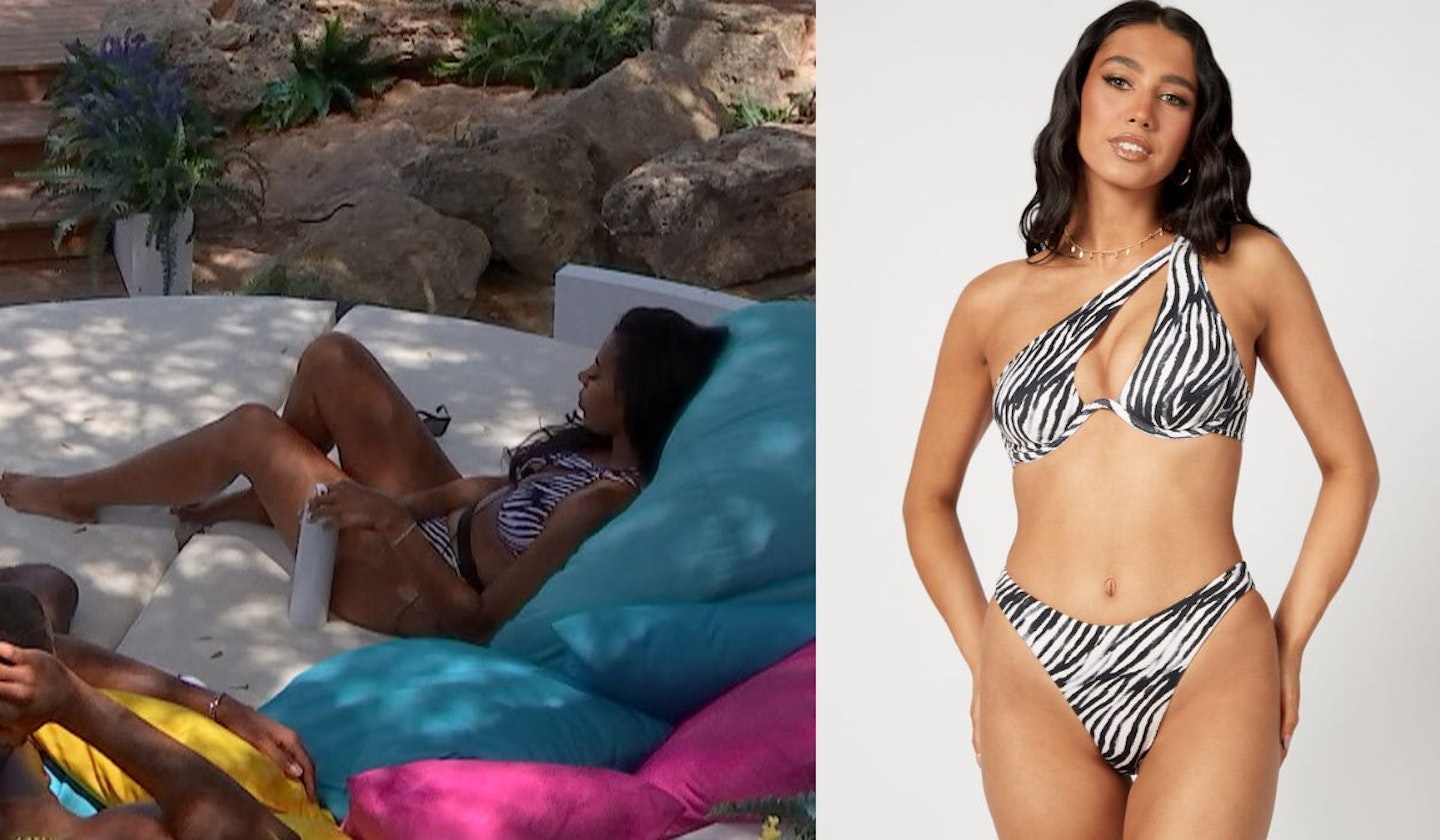 Amber's One Shoulder Zebra Bikini 