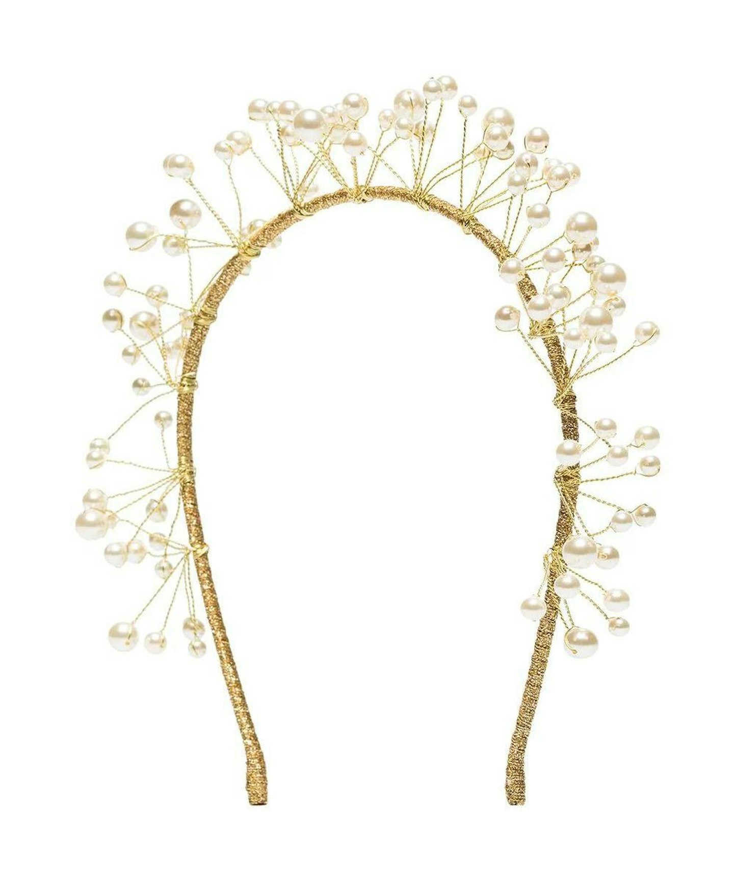 Jennifer Behr Primavera Gold-Tone Pearl Headband