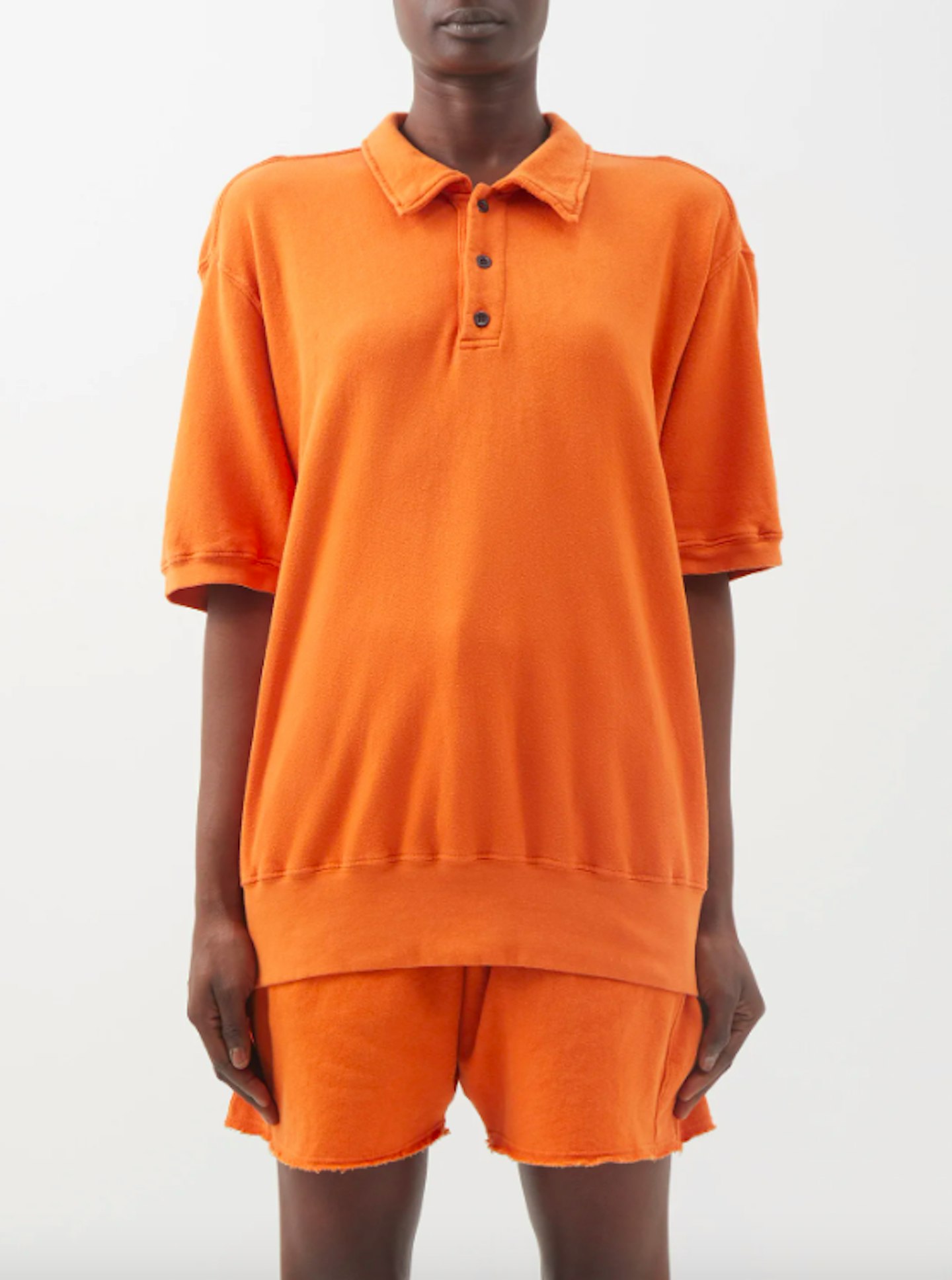 Les Tien, Brushed-Back Cotton Jersey Polo Top, £190