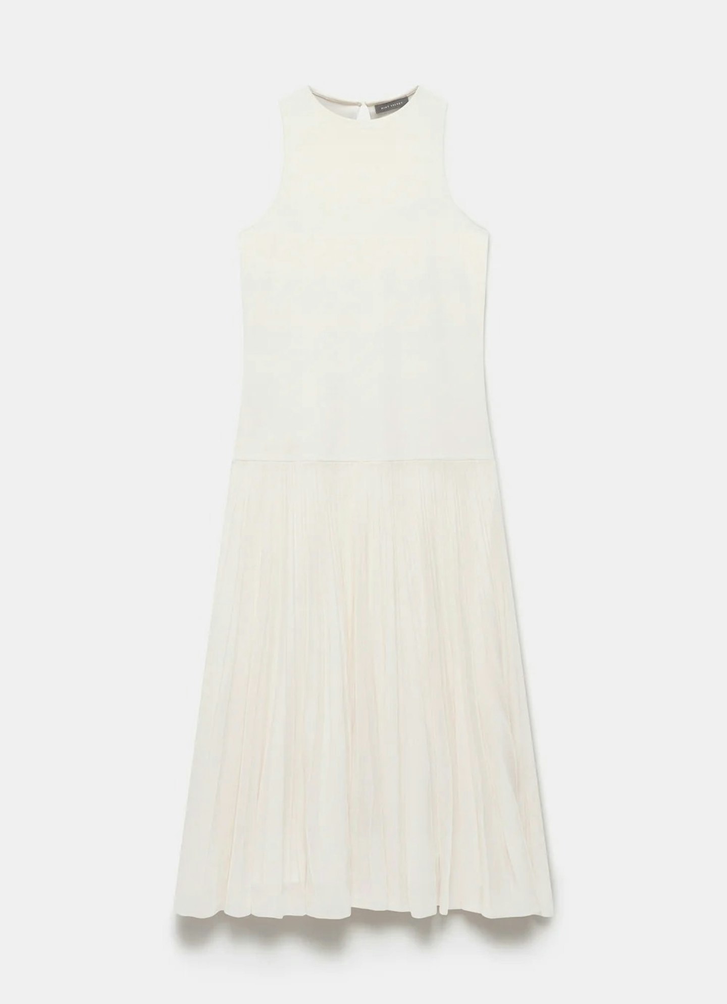 Mint Velvet Ivory Pleated Knit Maxi Dress