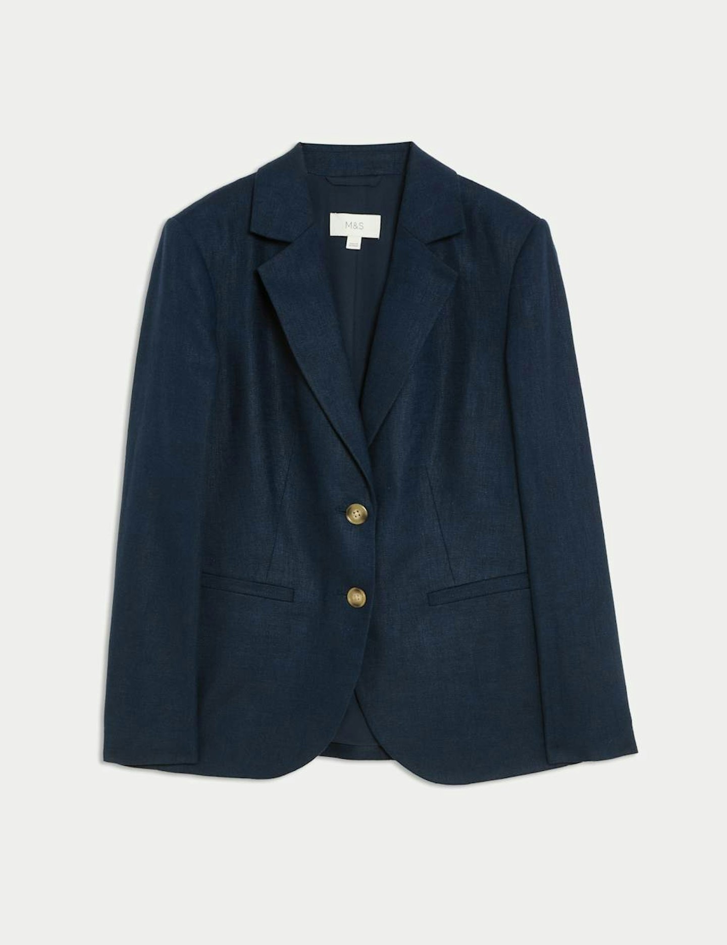 M&S Linen-Rich Single-Breasted Blazer