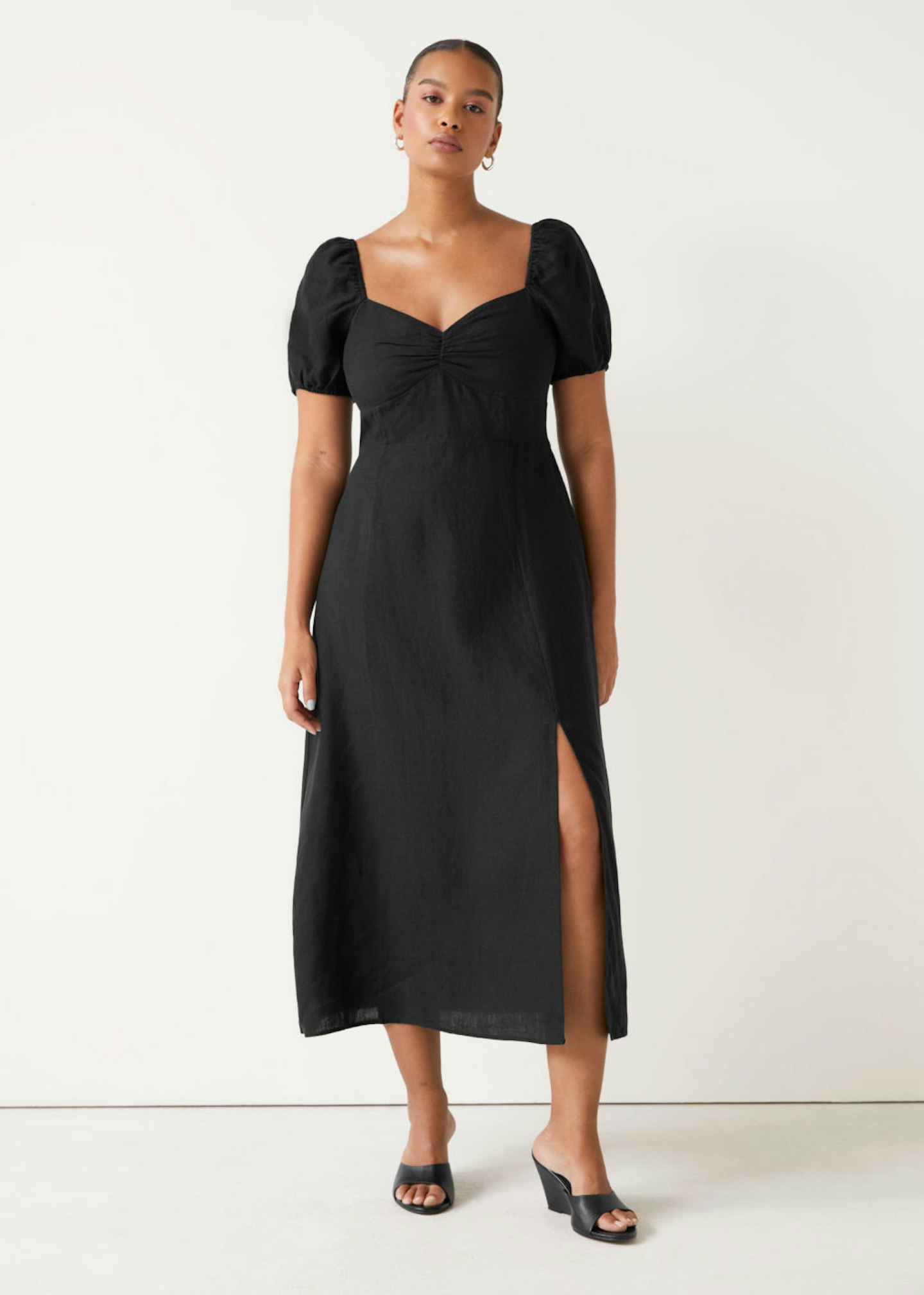 & Other Stories, Puff-Sleeve Linen Midi Dress, £95