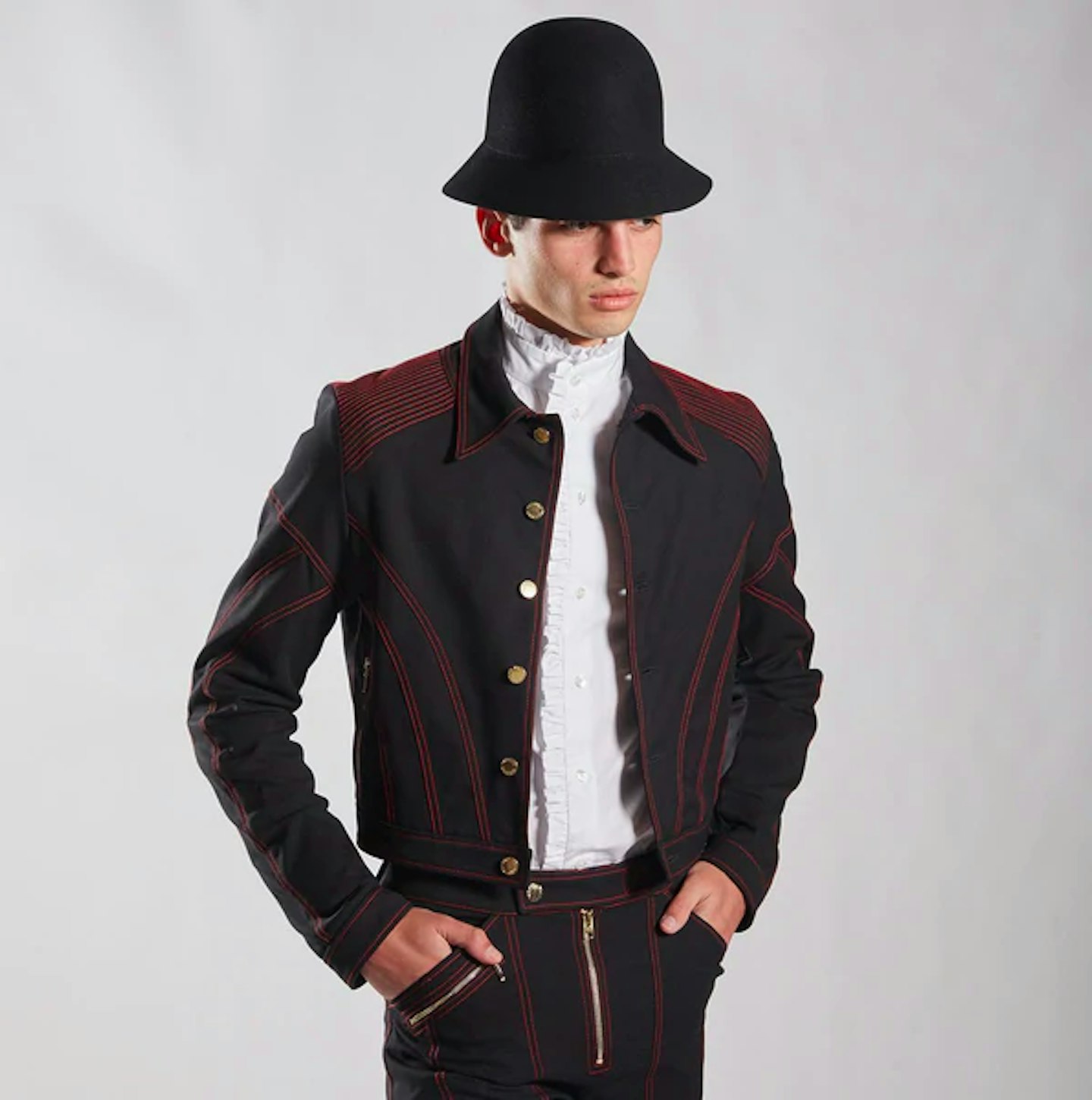 Palomo Spain, Black Motorero Set Jacket, WAS £283 NOW £205