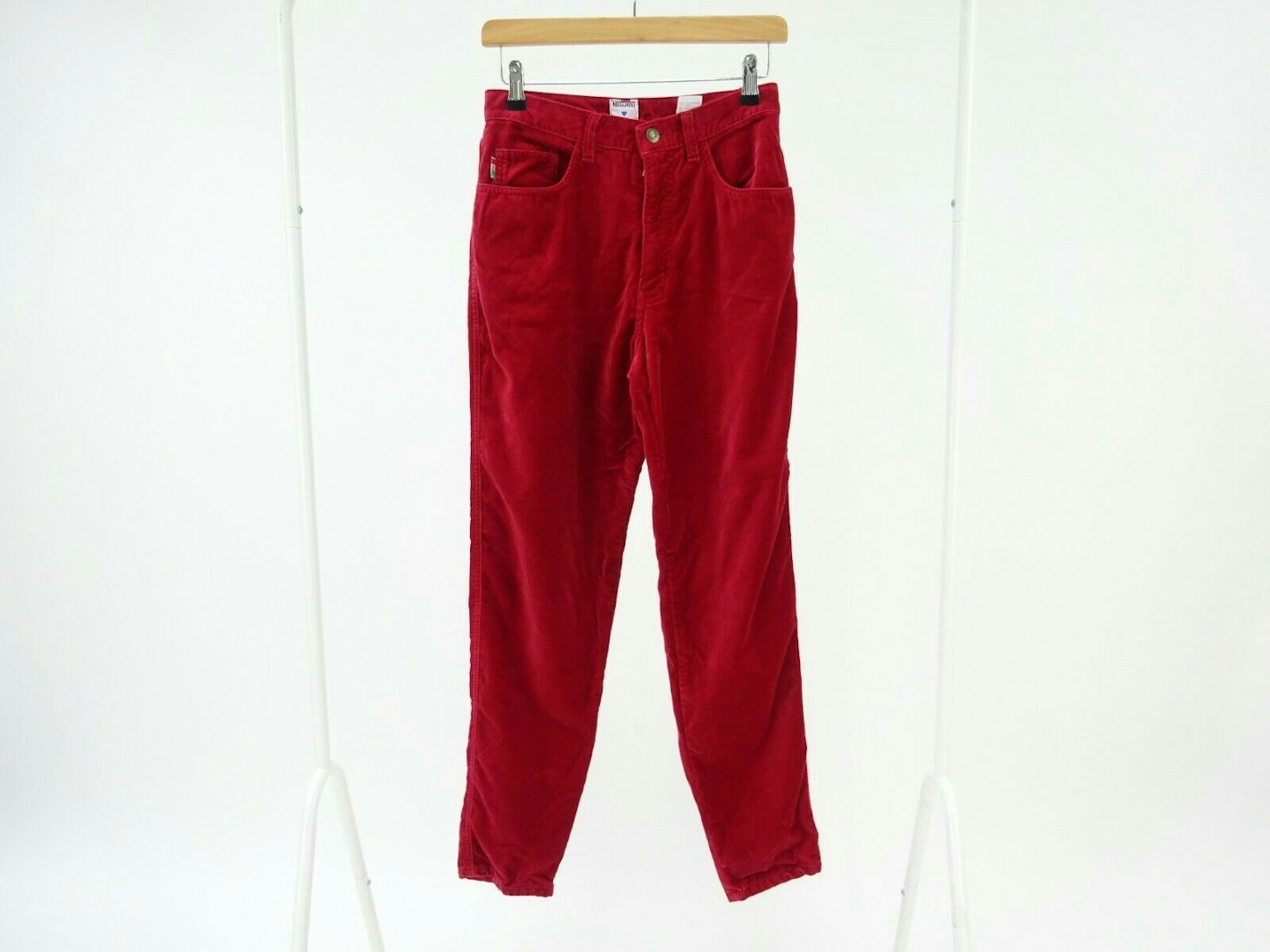 Moschino Vintage '90s Red Velvet Jeans 10 UK