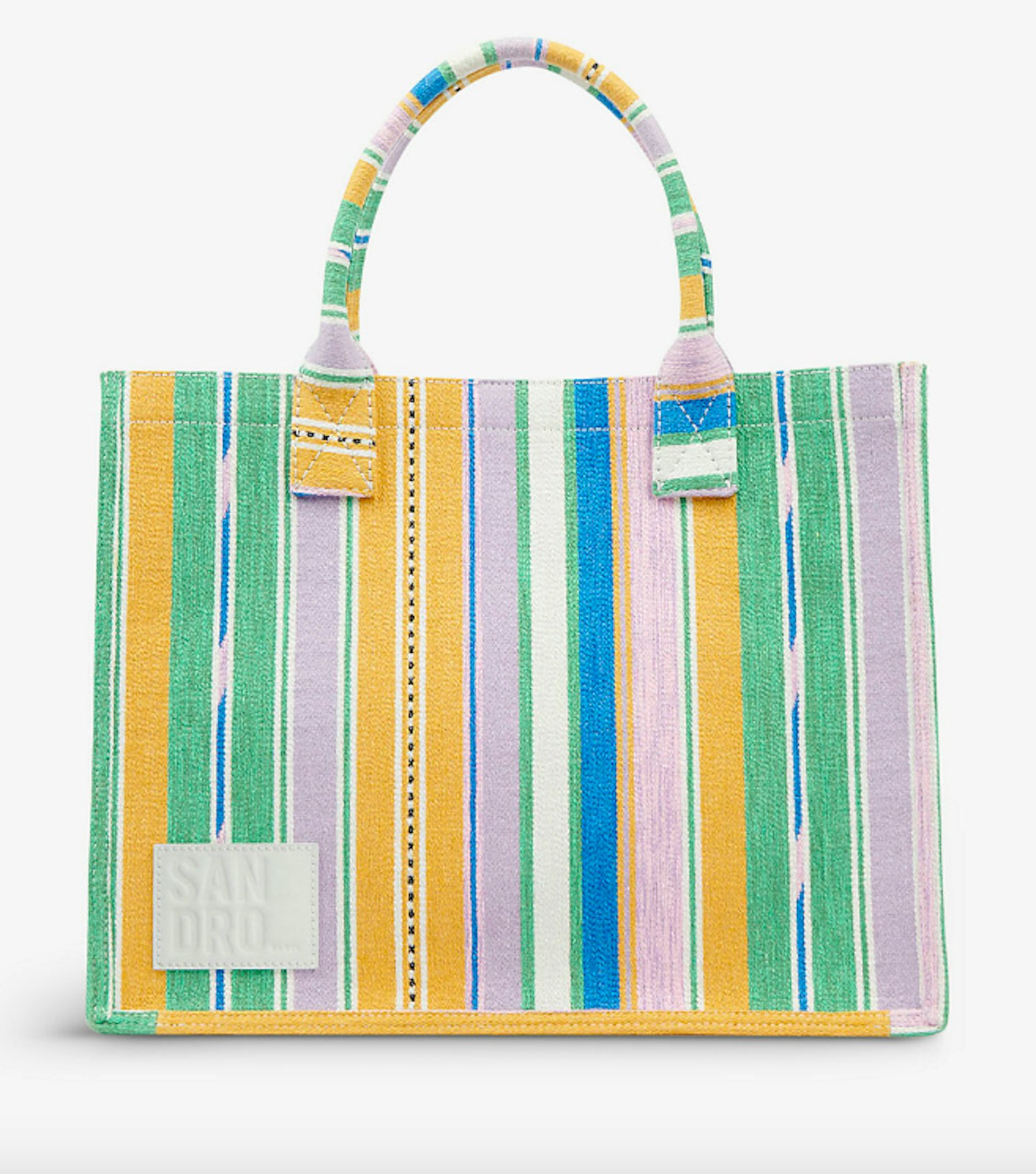 Sandro, Kasbah Stripe-Print Cotton-Blend Tote Bag, WAS £299 NOW £239.20