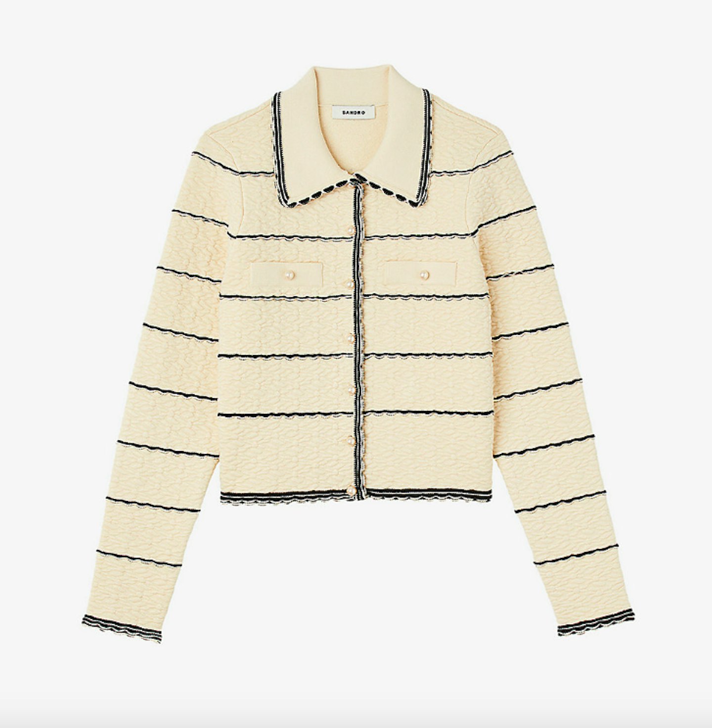 Sandro, Infinity Scalloped Stretch-Woven Cardigan, WAS £219 NOW £131.40