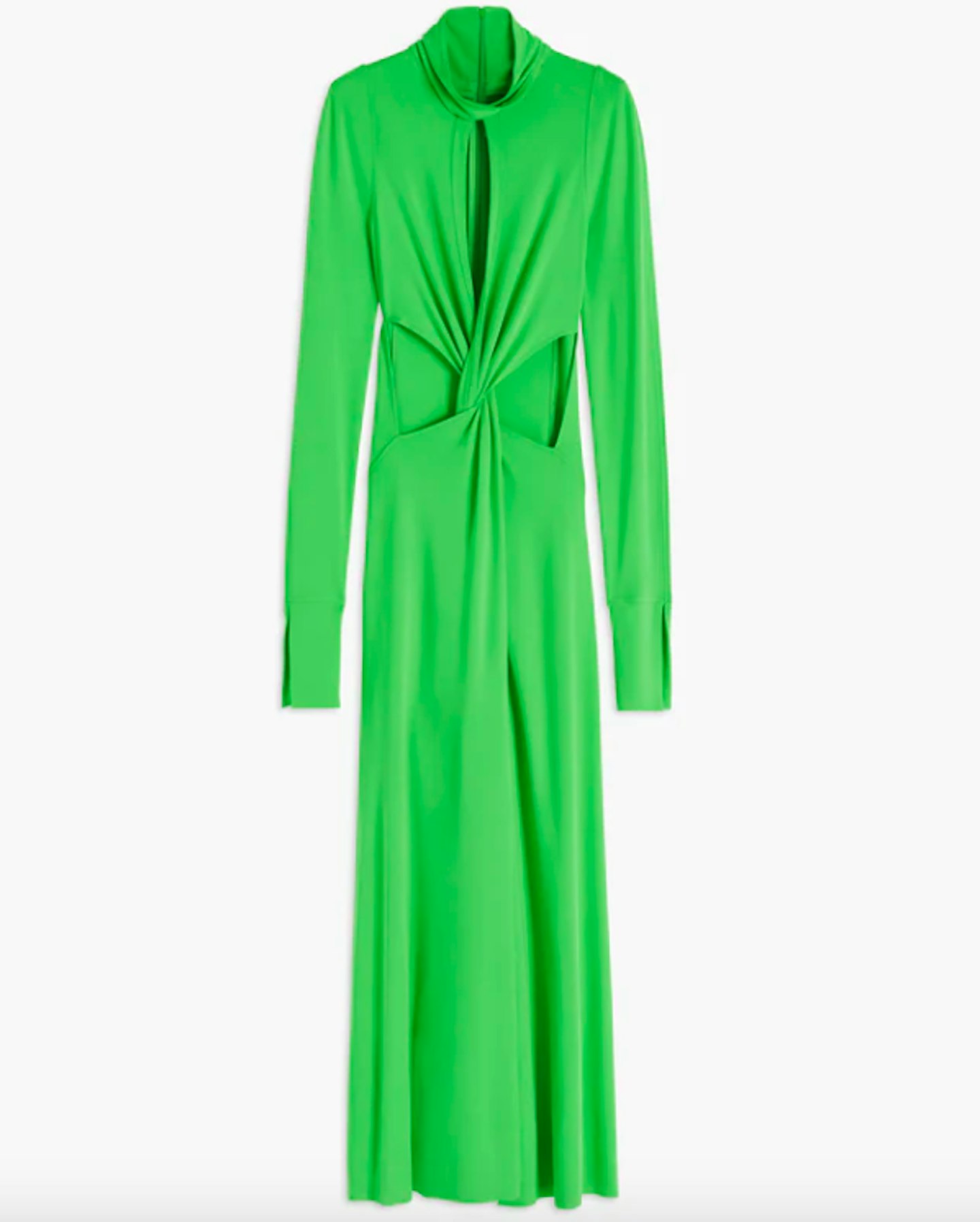 Twist-Front Dress In Apple Green, £950