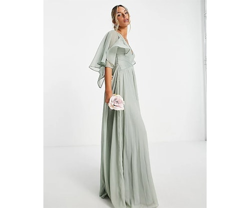 ASOS DESIGN 2 Bridesmaid ruched bodice drape maxi dresss