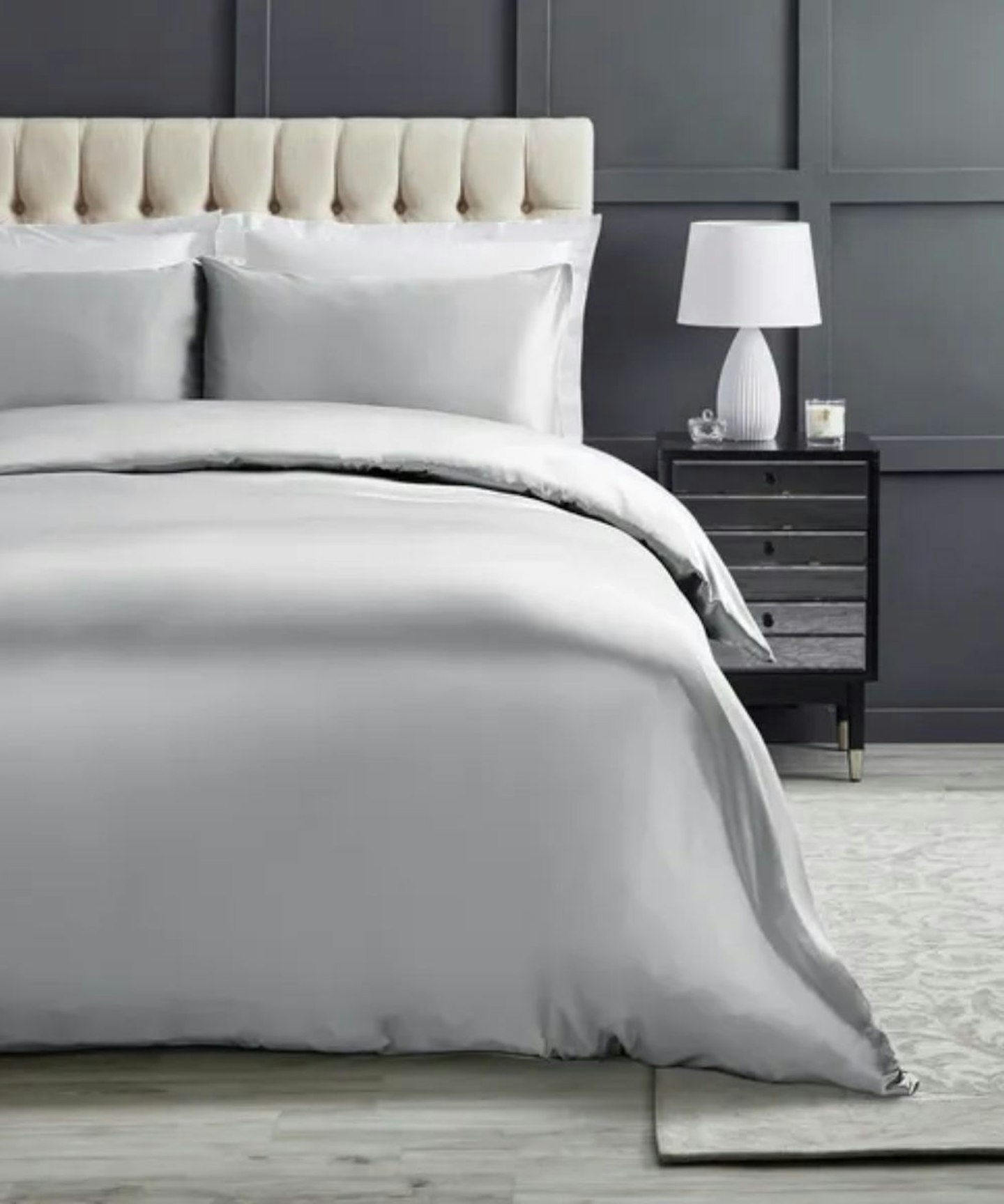 Dunelm Dorma Silver 100% Silk Duvet Cover