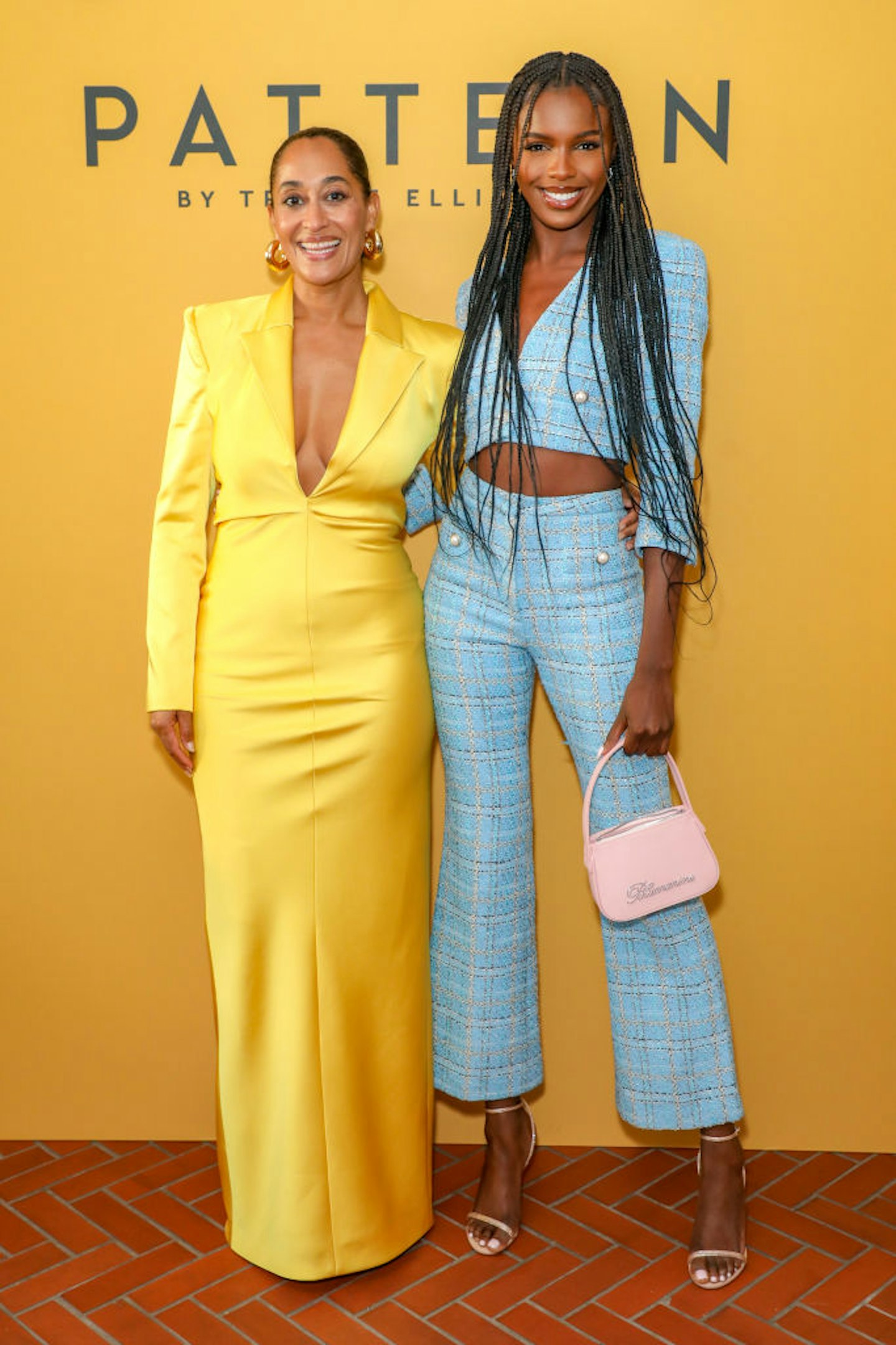 Tracee Ellis Ross and Leomie Anderson attend the UK launch dinner of PATTERN Beauty