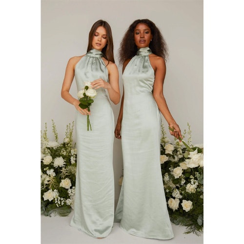 Pretty Lavish Odelle Maxi Bridesmaid Dress - Matte Sage