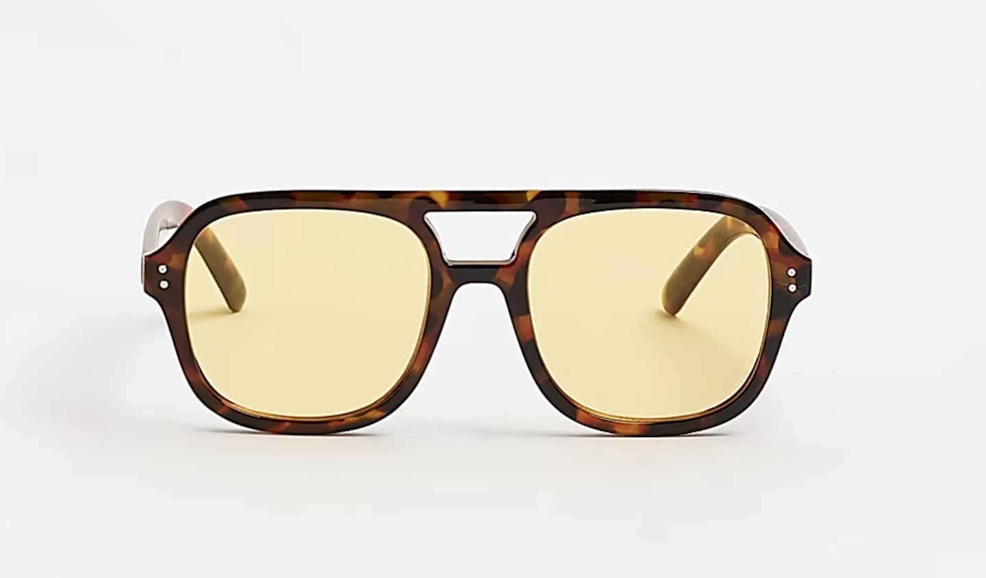 summer outfit ideas  River Island, Brown Tortoise Shell Aviator Sunglasses, £16