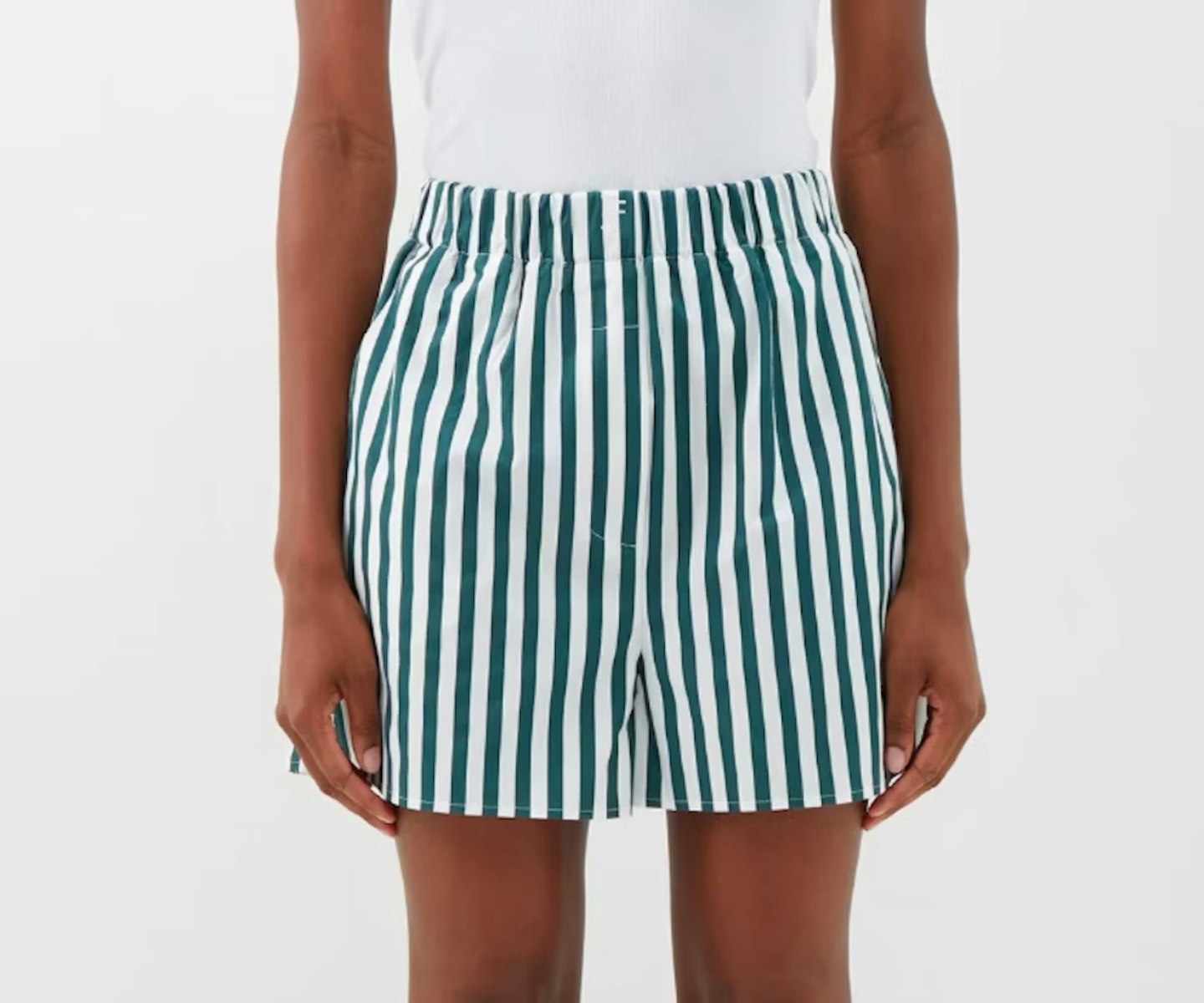 The Frankie Shop Lui Striped Cotton-Poplin Shorts