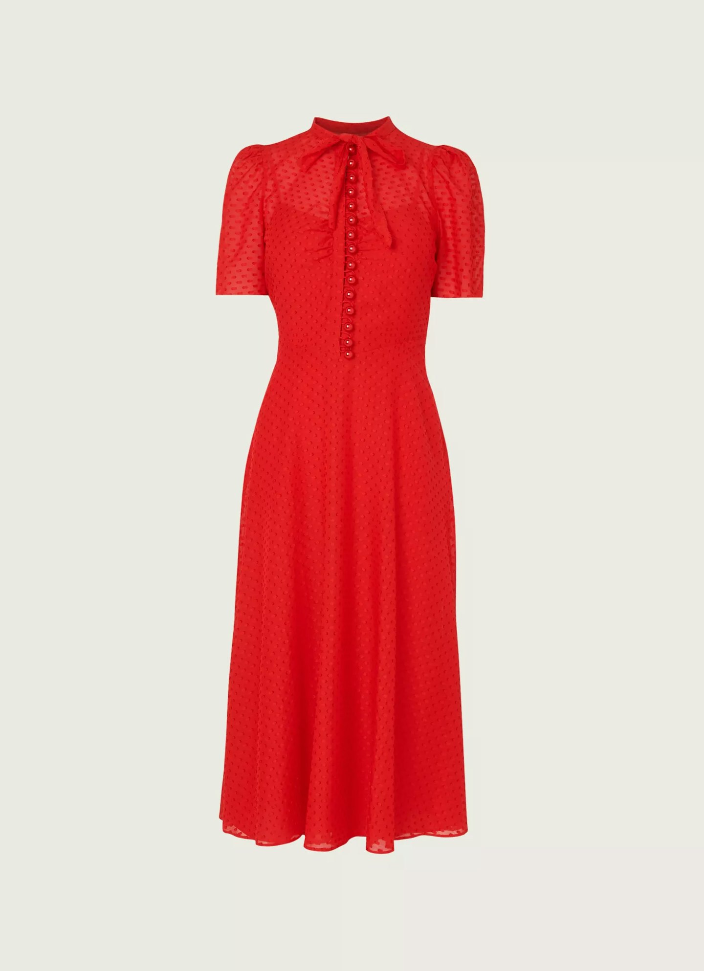 LK Bennett, Sina Red Silk-Cotton Midi Dress, £215