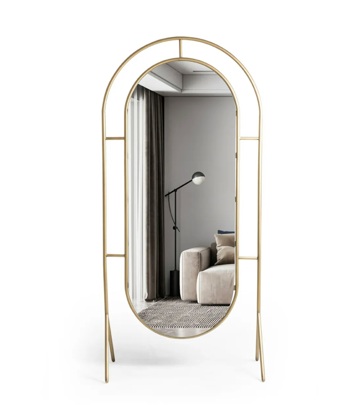 Vivense Maia Floor Mirror, Gold