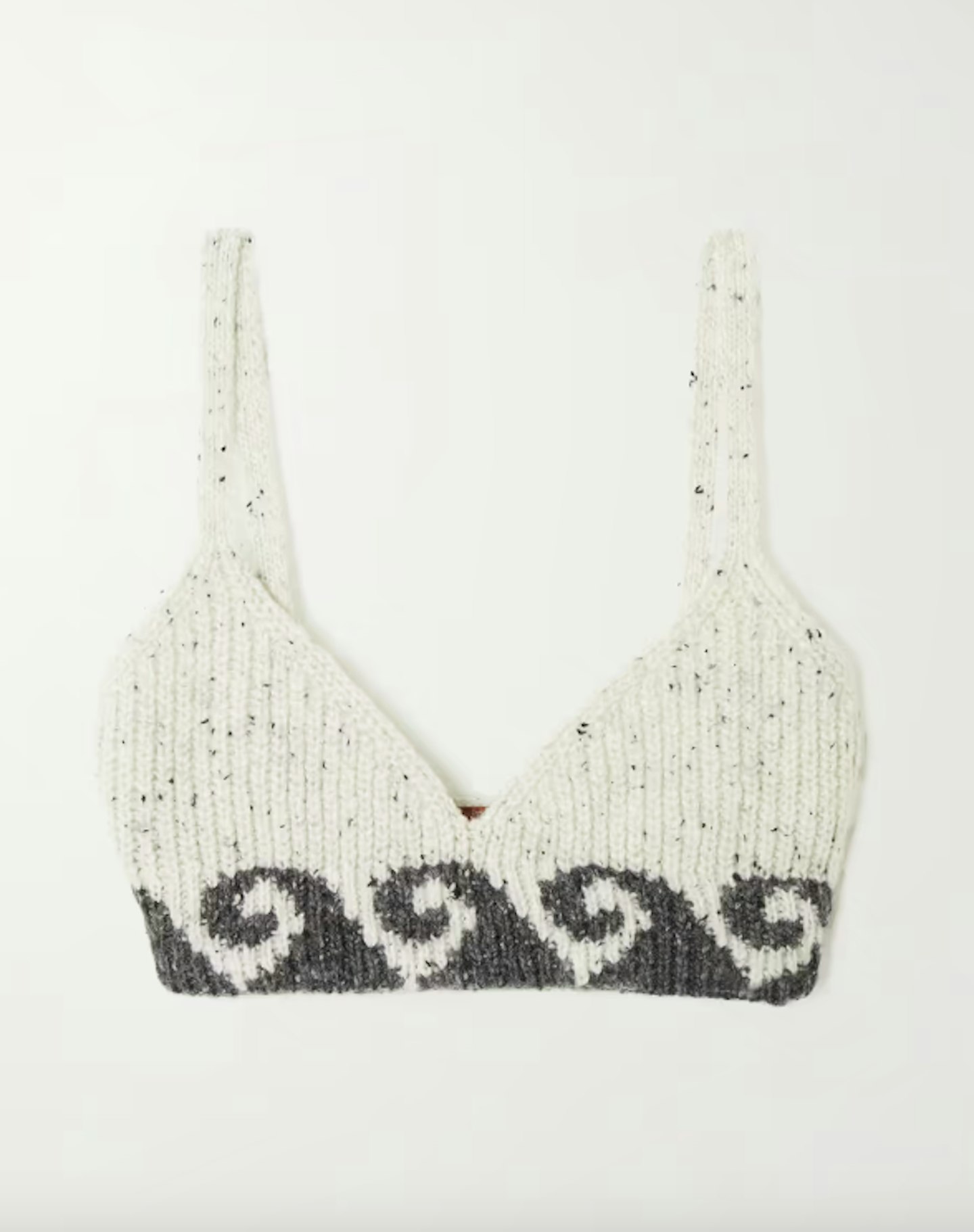 Alanui, Eco Andean Waves Intarsia Ribbed Wool-Blend Bralette, WAS £215 NOW £43