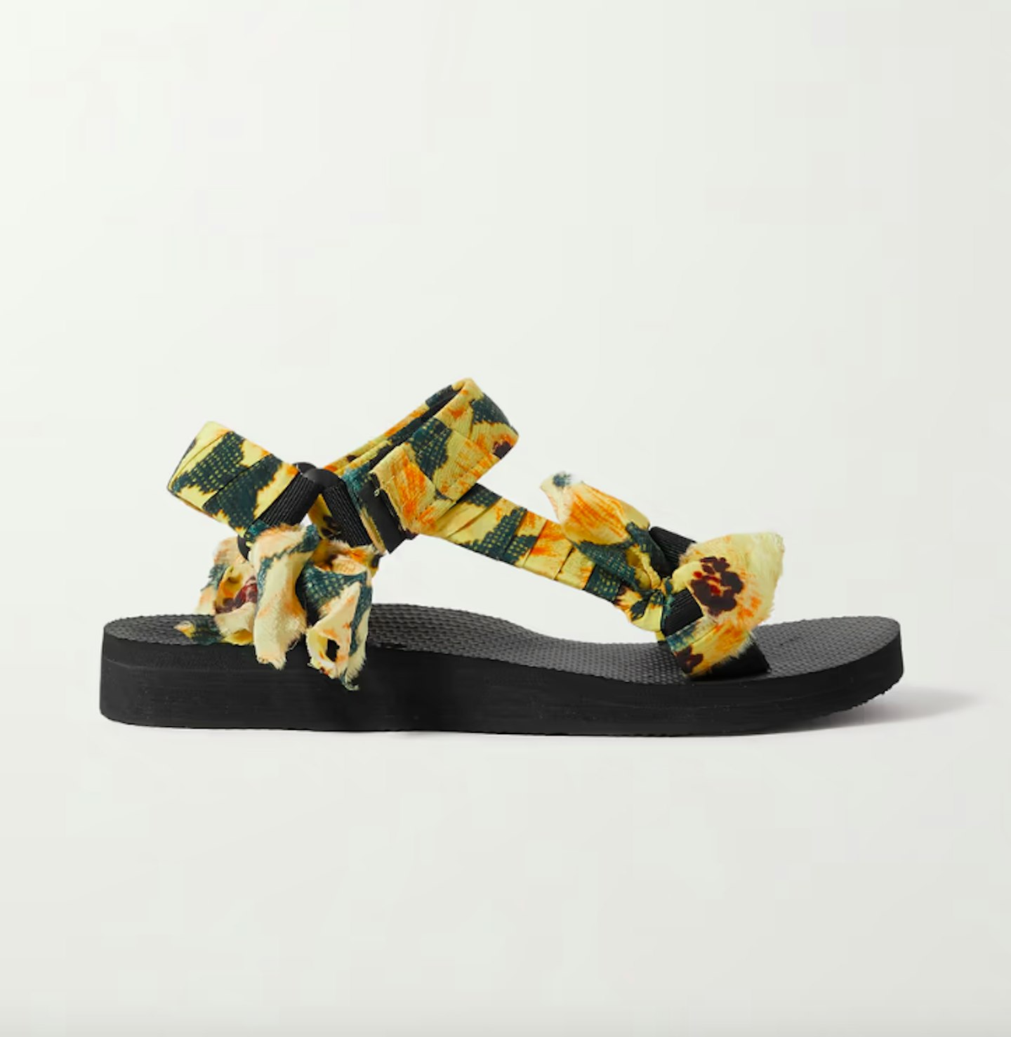 Arizona Love + Jason Wu, Trekky Floral-Print Gauze-Trimmed Canvas Sandals, WAS £160 NOW £64