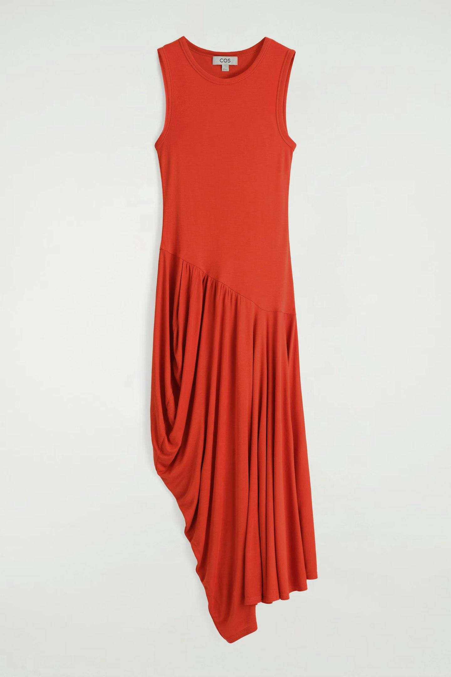 COS Asymmetric Draped Midi Dress