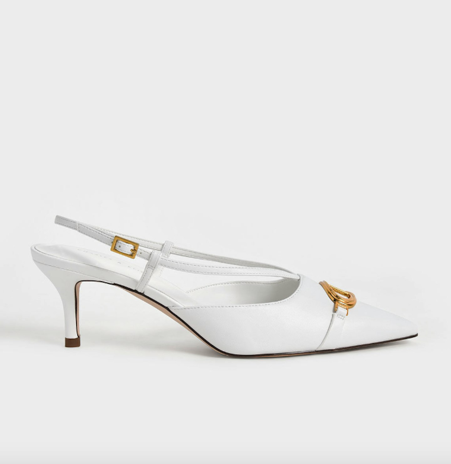 Charles & Keith, Metallic Accent Slingback Pumps