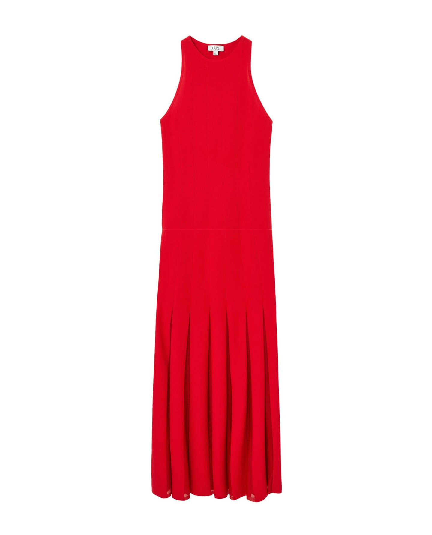 COS, Pleated Racer Neck Maxi Dress