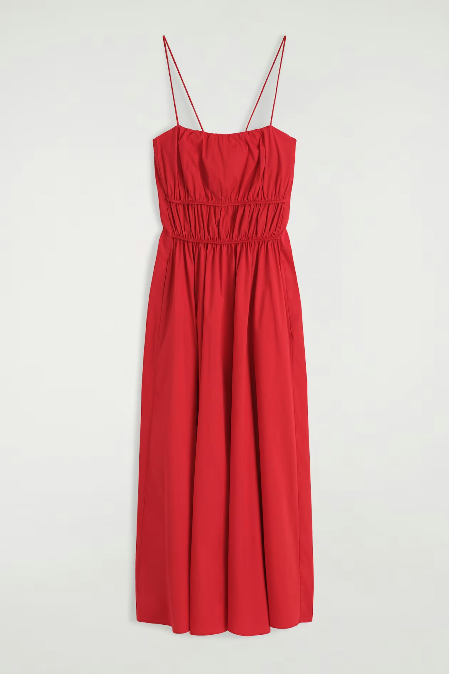 COS Gathered Cotton Midi Dress