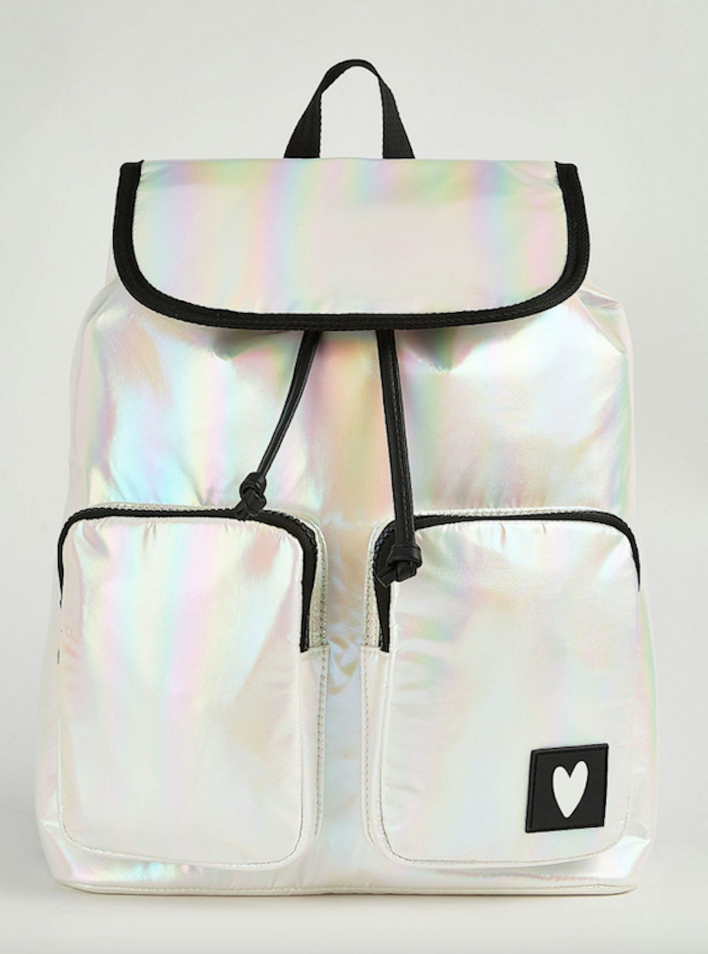 Iridescent Heart Tab Detail Backpack, £14