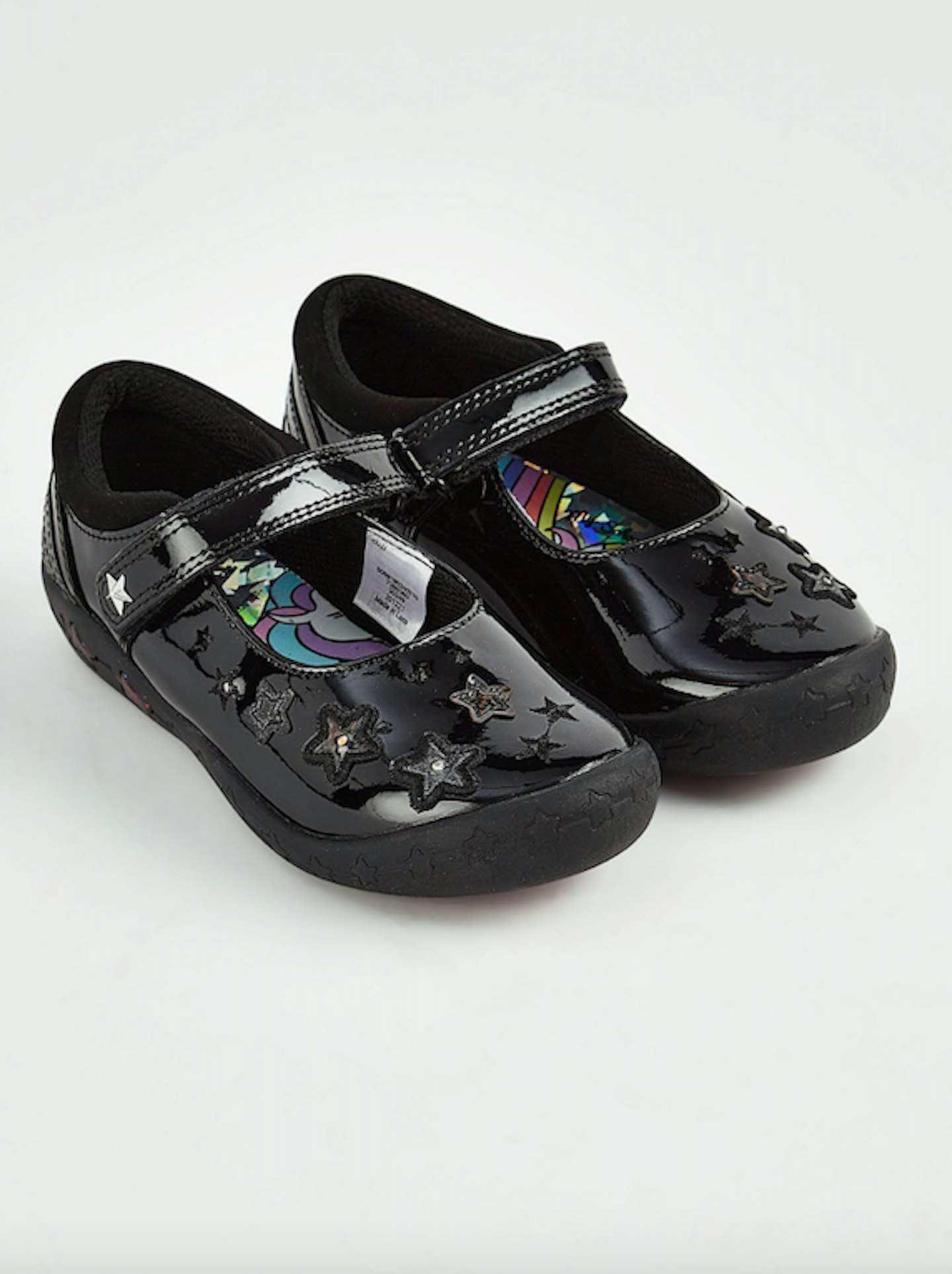 Black Light Up Patent Unicorn Shoes, £15