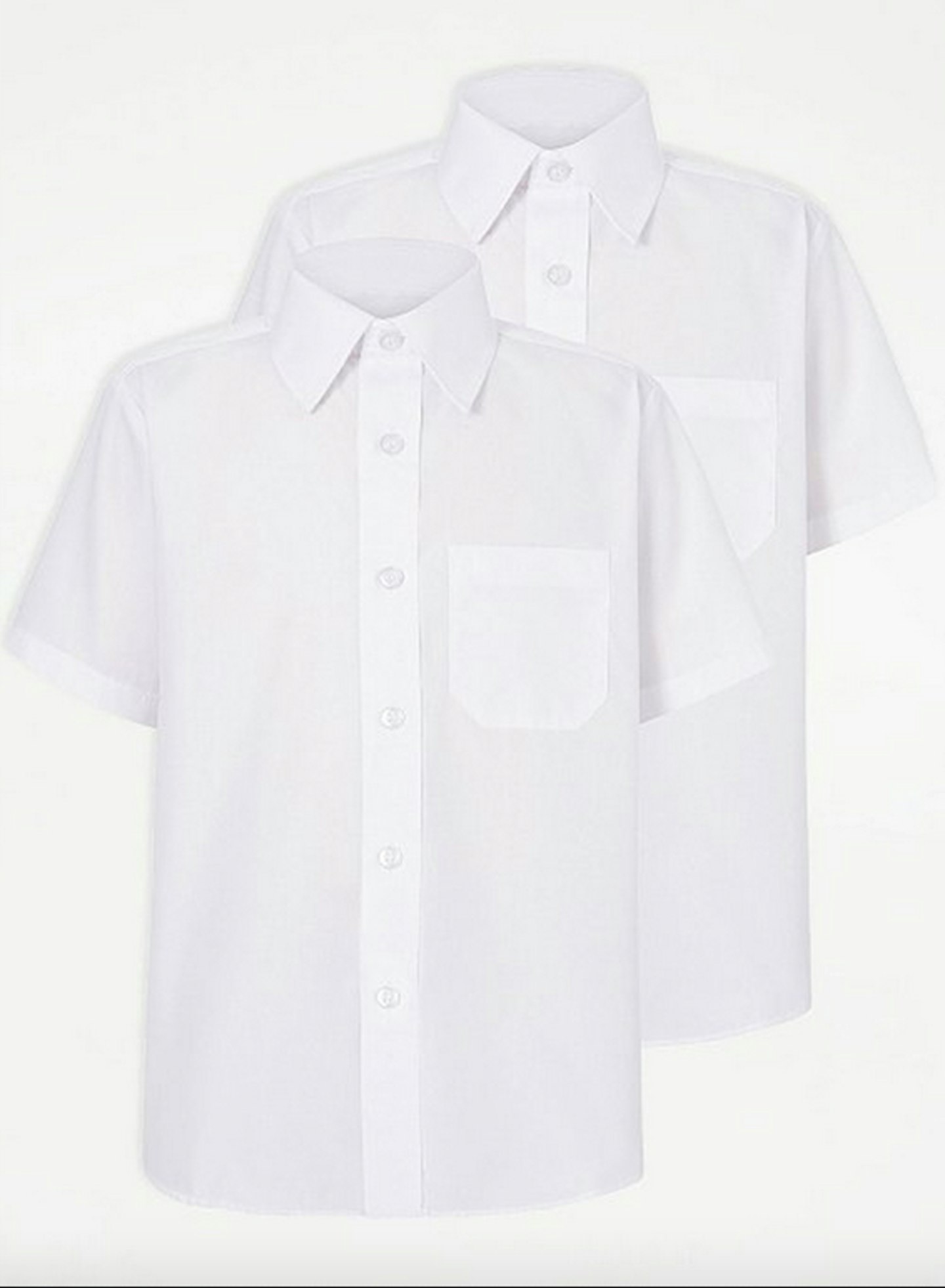 White Short Sleeve School Shirt 2 Pack, £3
