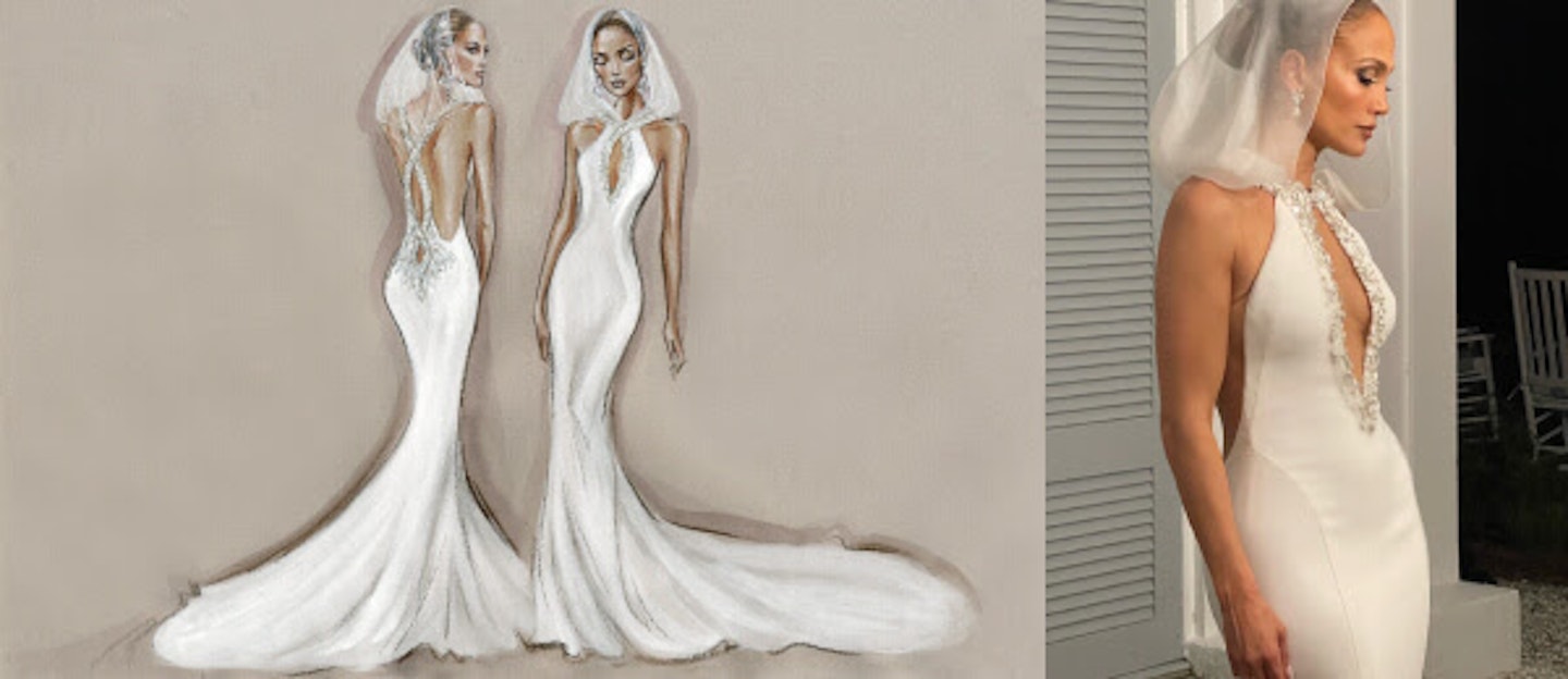Jennifer Lopez Ralph Lauren wedding dress