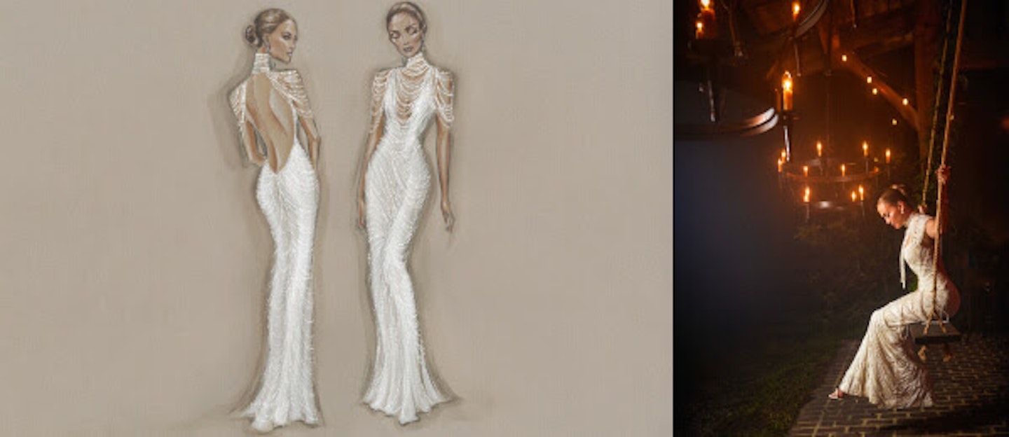 Jennifer Lopez Ralph Lauren wedding dress