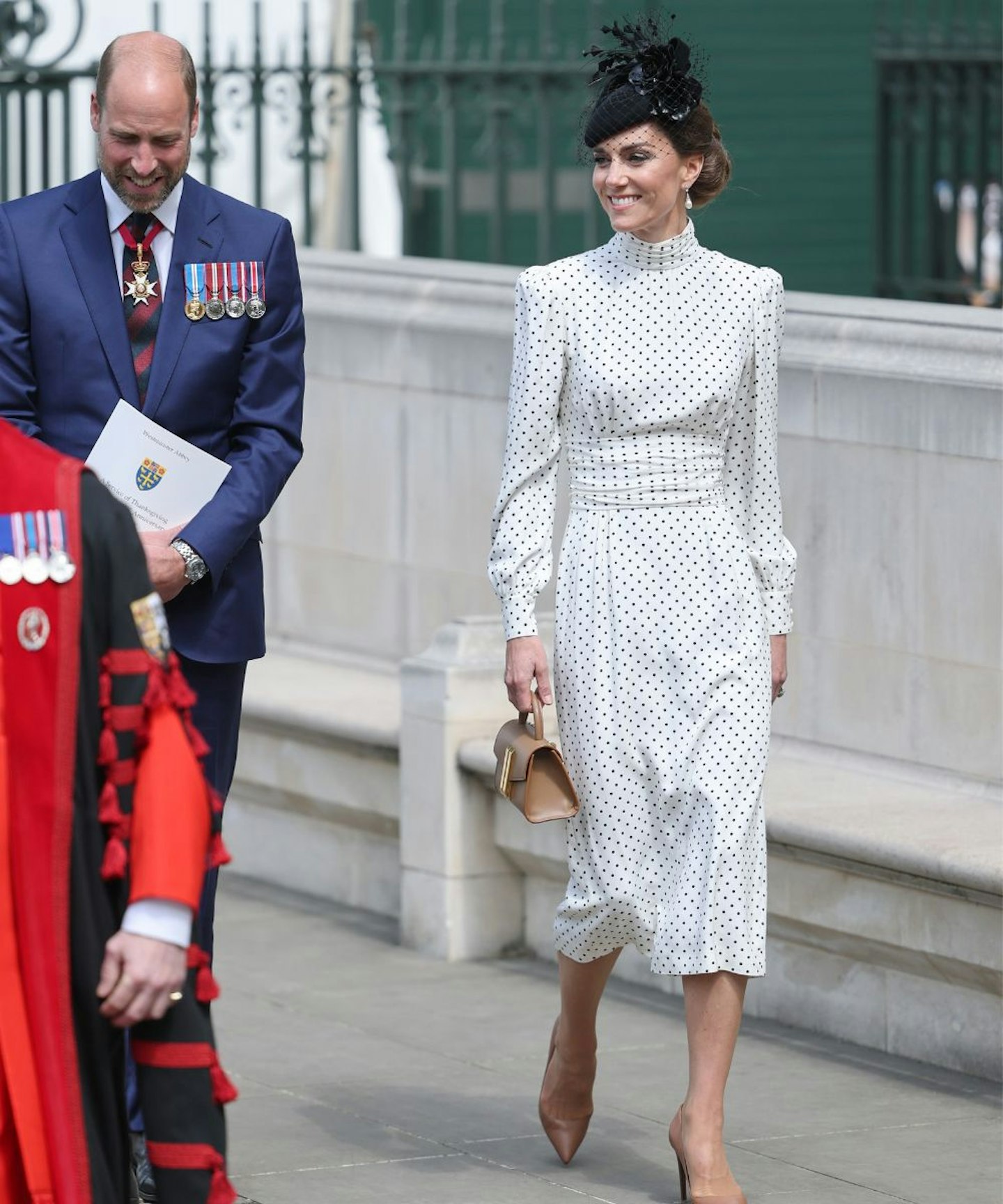 Kate Middleton wearing a polka dot dress from Alessandra Rich