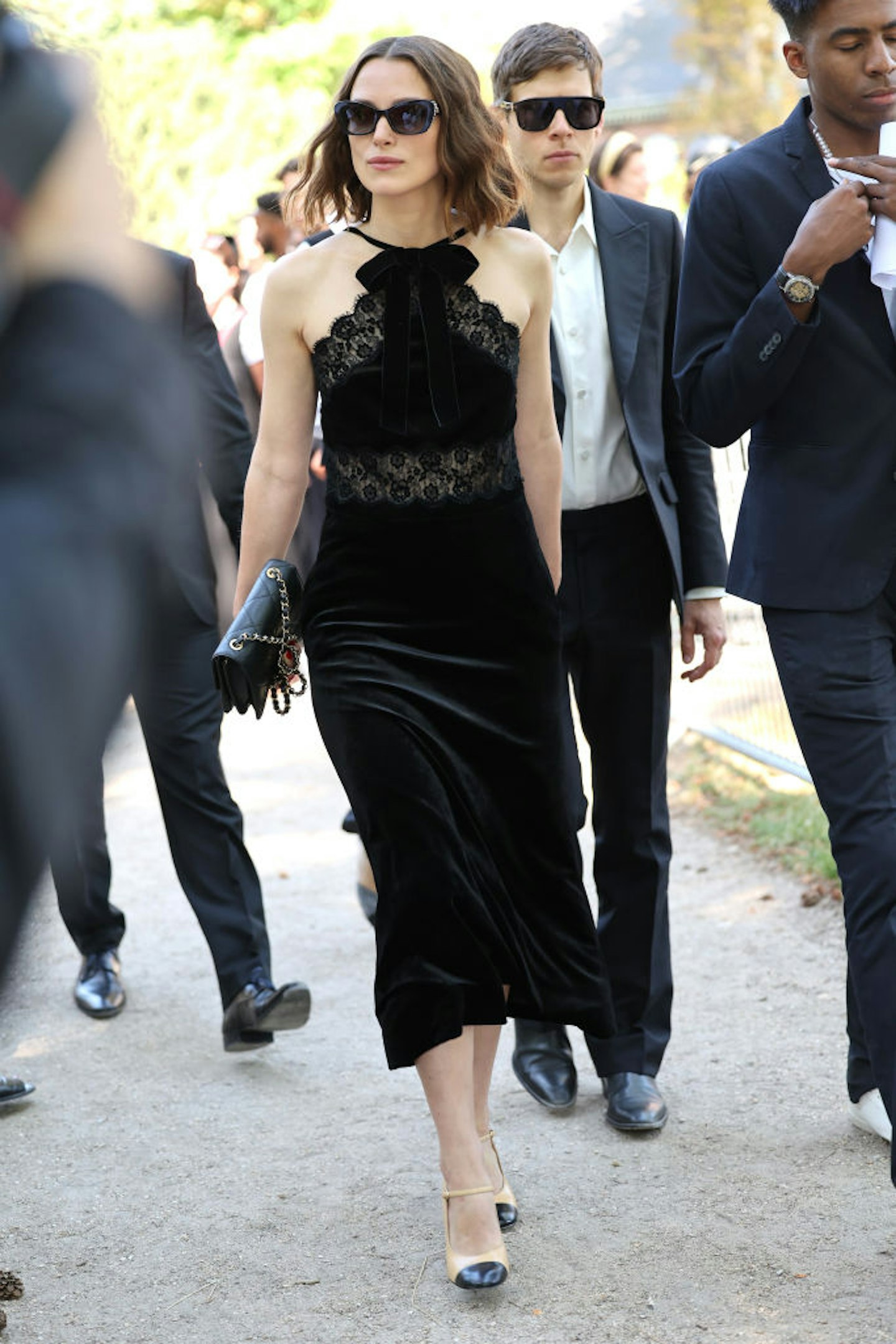Keira Knightley Boosts LBD with Sunglasses & Pumps for Chanel