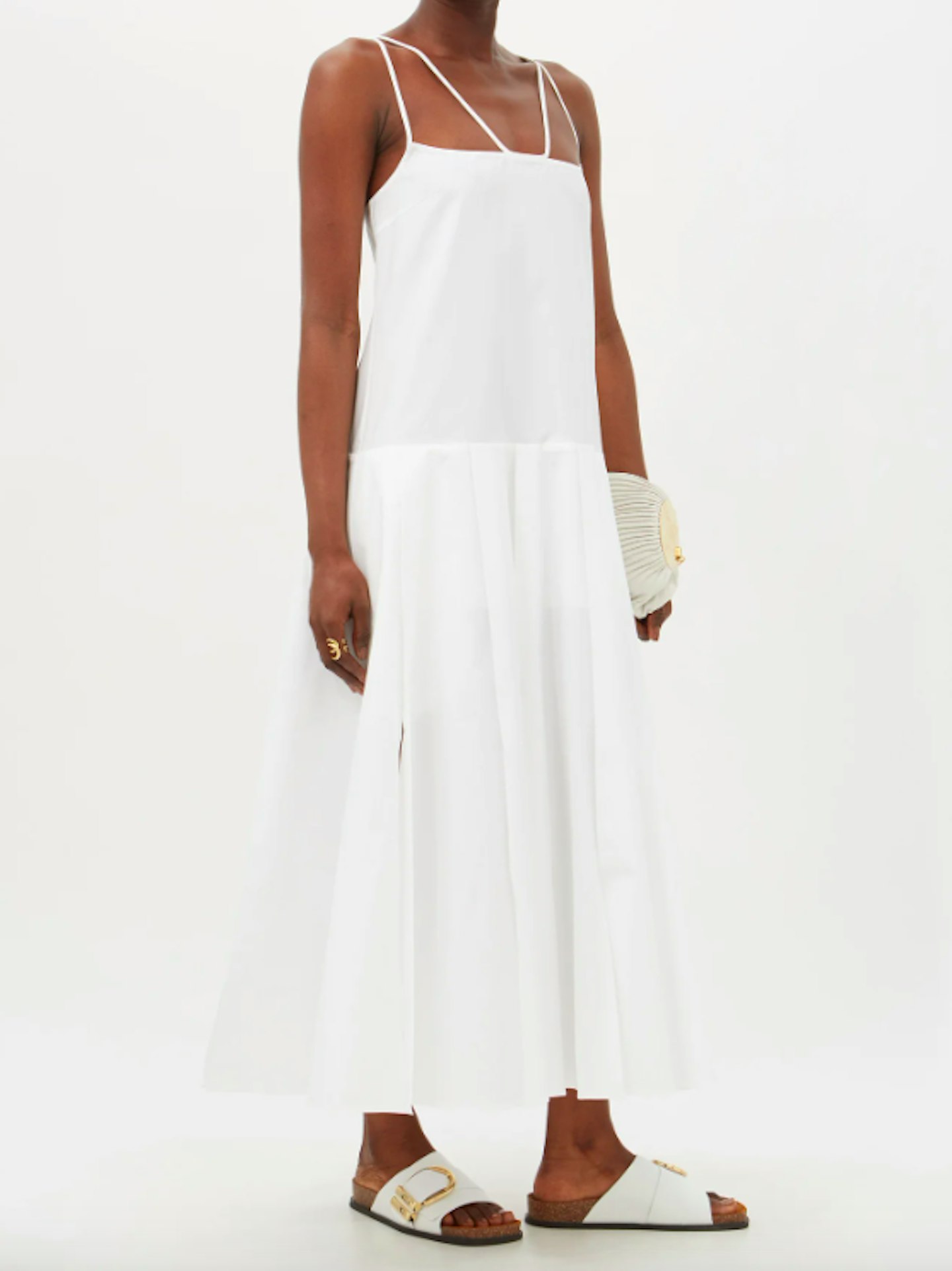 Khaite, Thea Drop-Waist Cotton-Twill Maxi Dress, £1,180
