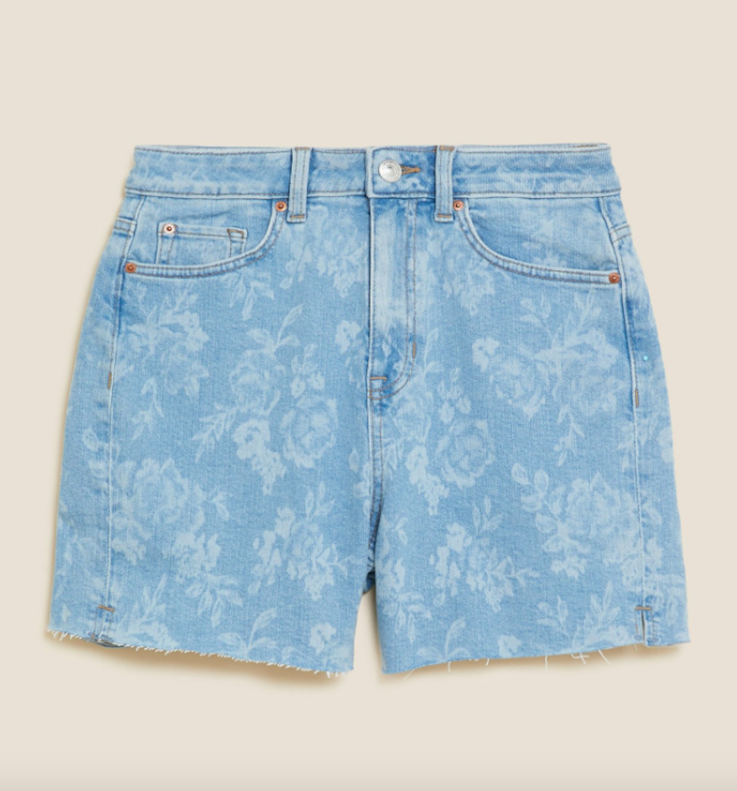 M&S, Denim Mom High-Waisted Shorts, £25