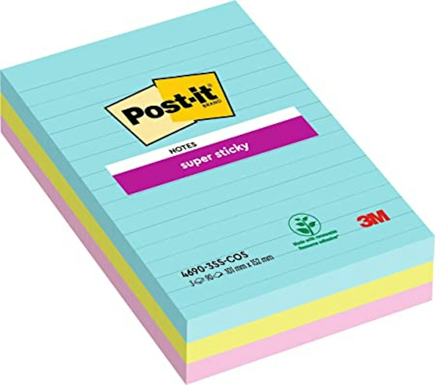 Post-it, Super Sticky Notes, WAS £14.30 NOW £10.49