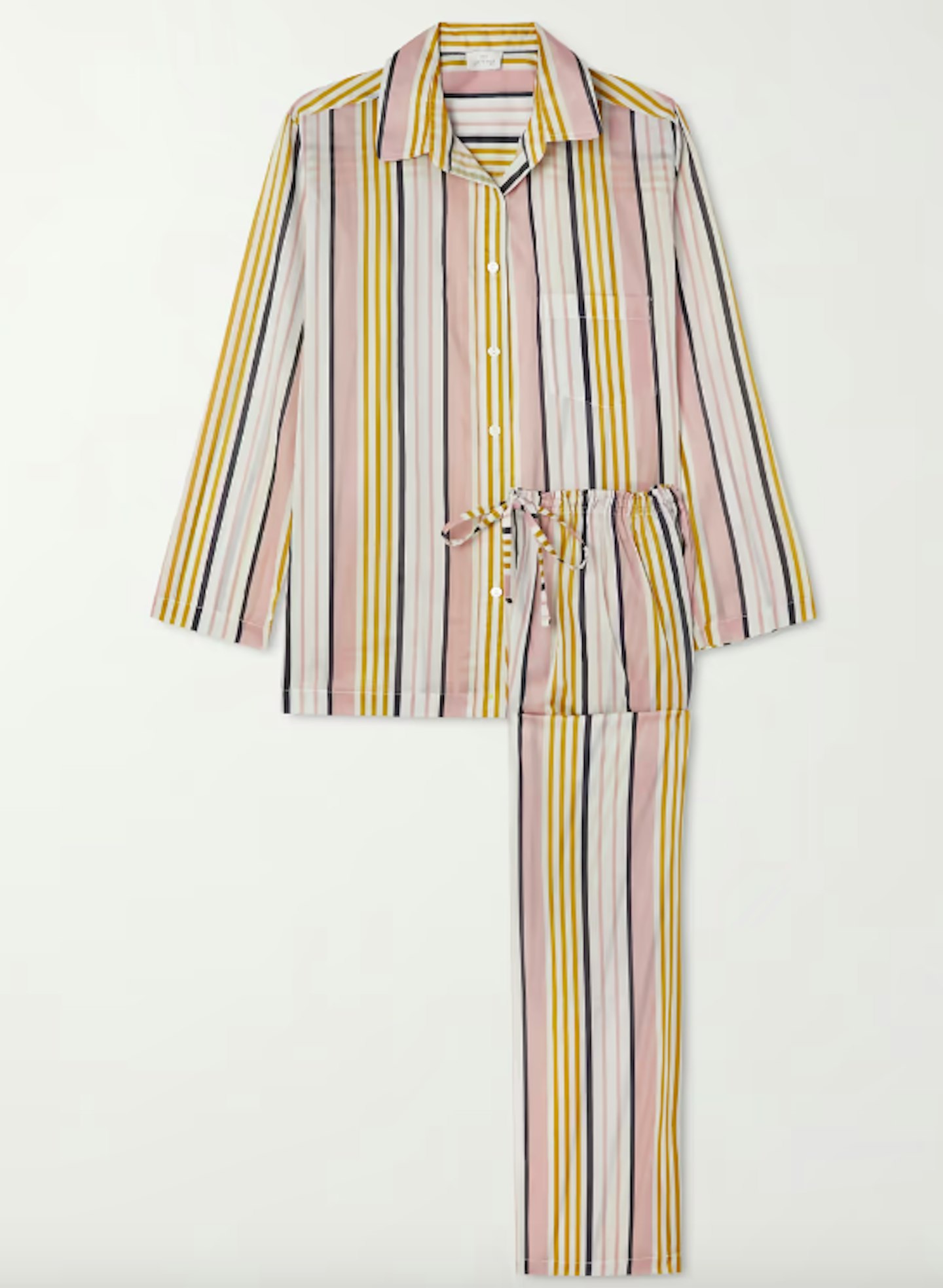 Pour Les Femmes, Striped Cotton-Voile Pajama Set, WAS £210 NOW £105