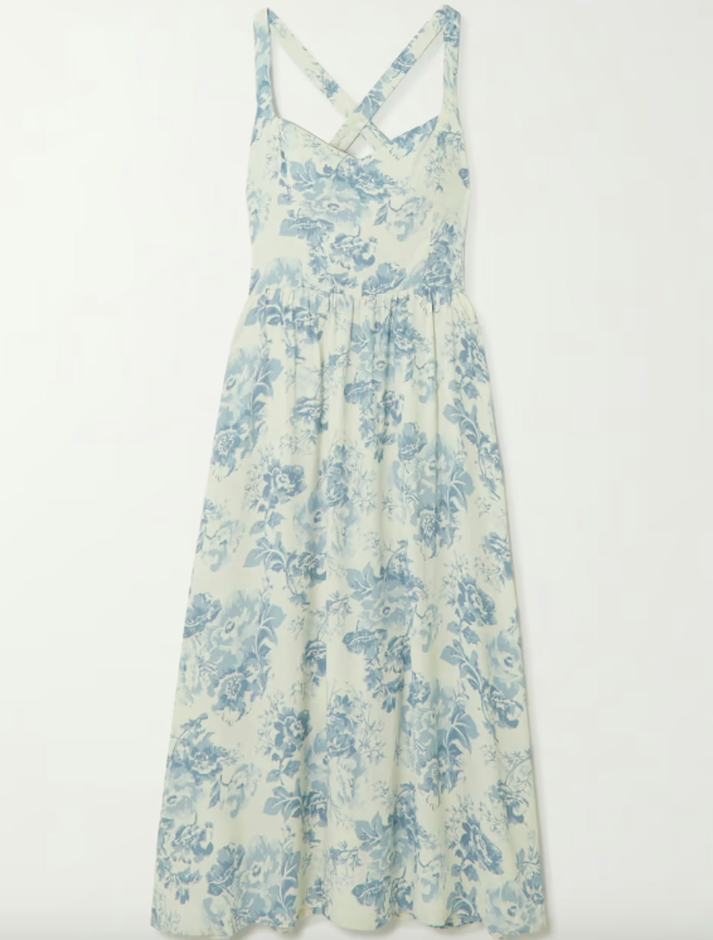 Reformation, Brixton Shirred Floral-Print Crepe Midi Dress