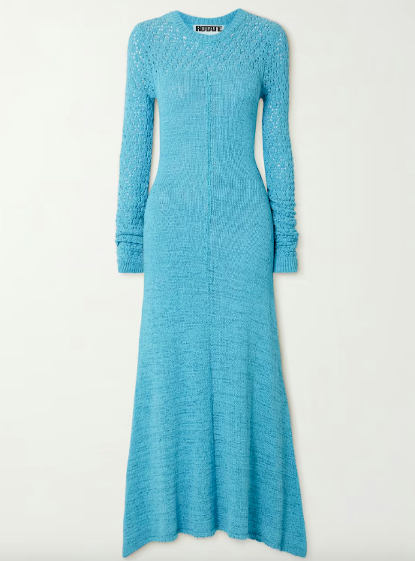 Rotate Birger Christensen, Iveta Open-Knit Organic Cotton-Blend Midi Dress, WAS £280 NOW £140