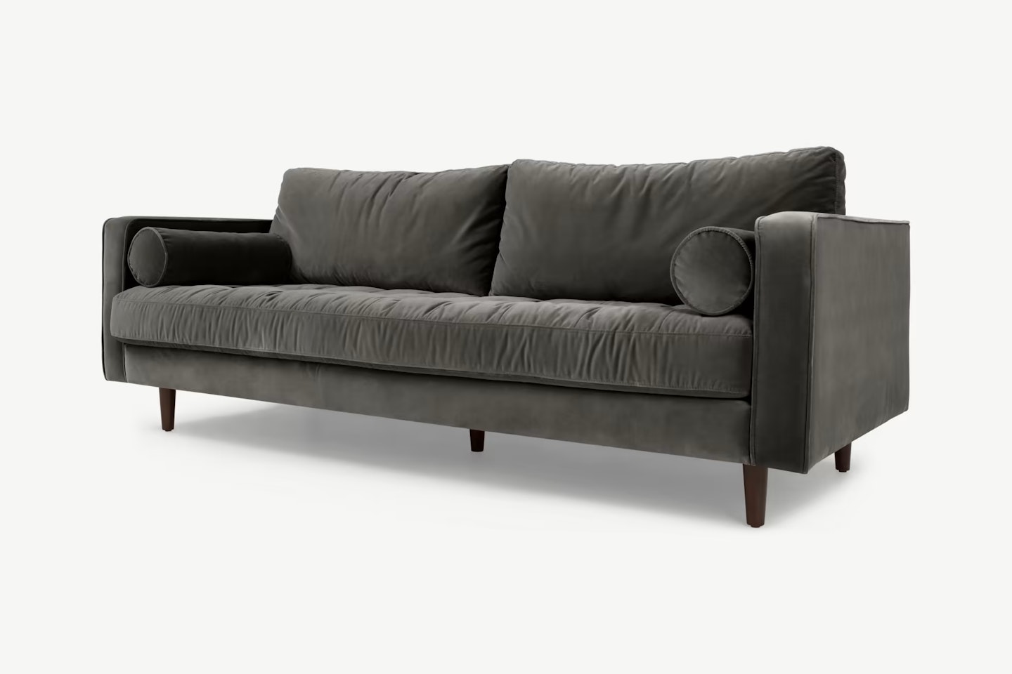 Scott 3 Seater Sofa, Concrete Cotton Velvet