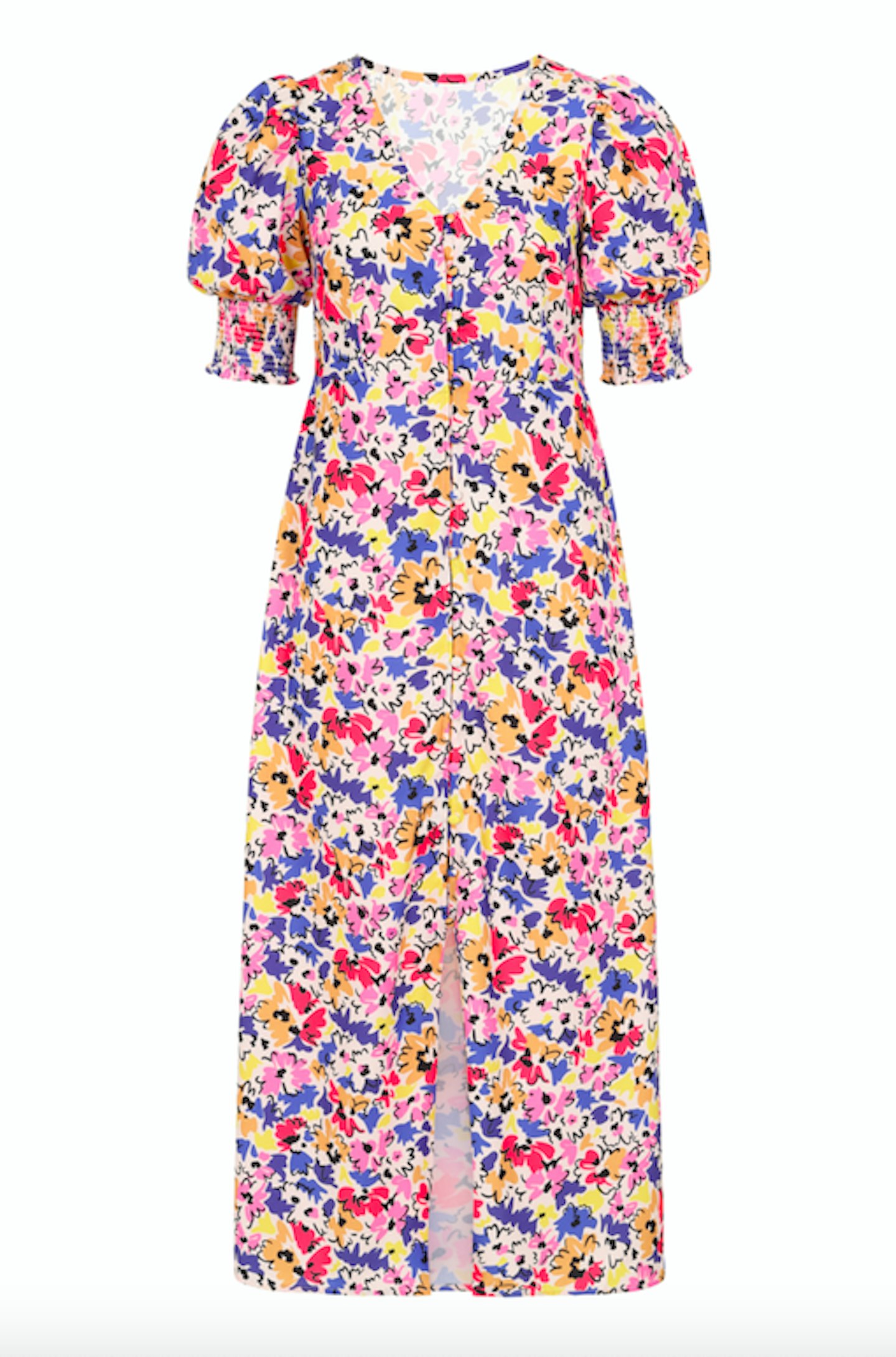 Floral Print Button Detail Midi Dress, £70