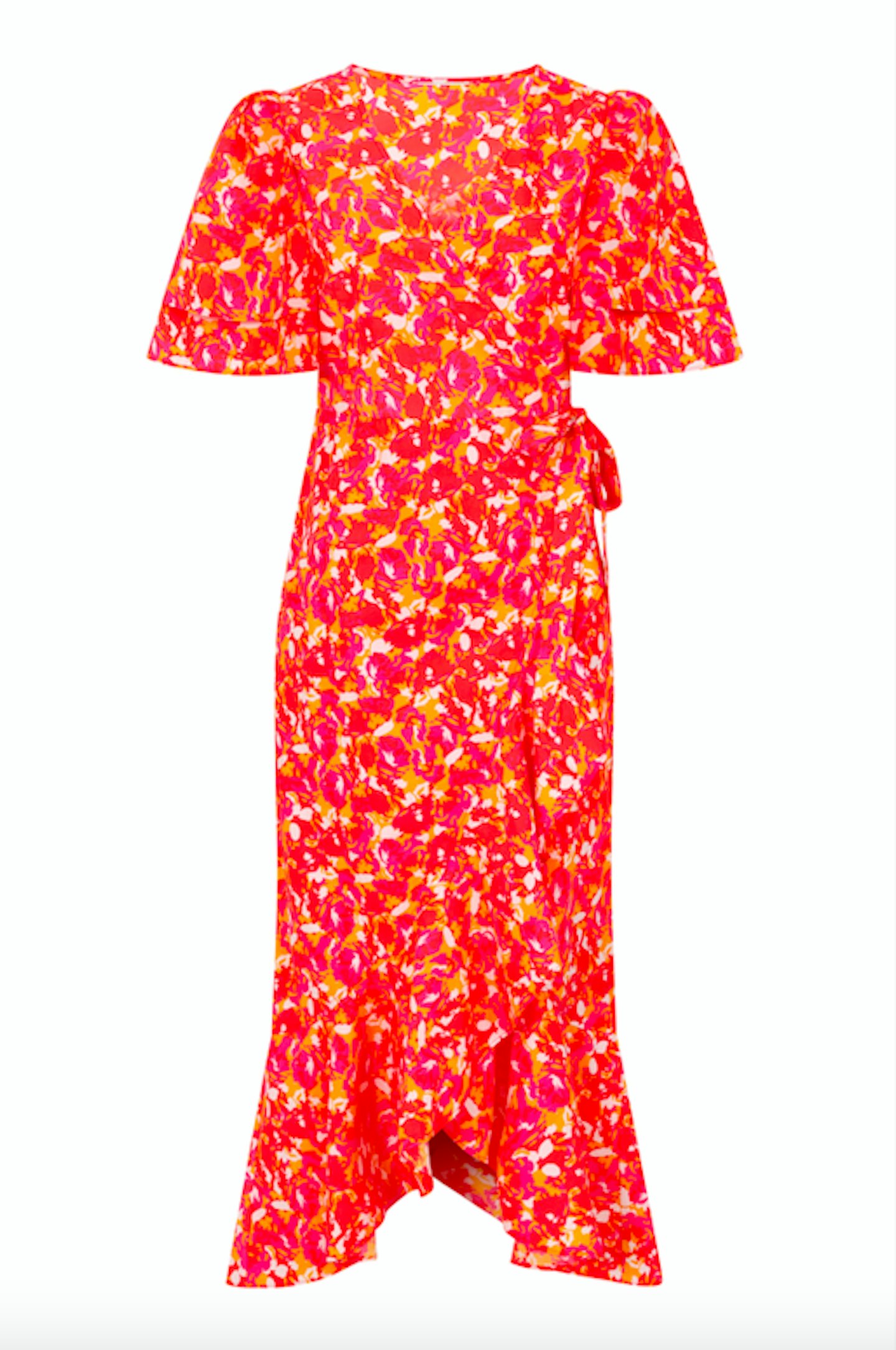 Floral Print Frill Hem Midi Wrap Dress, £78