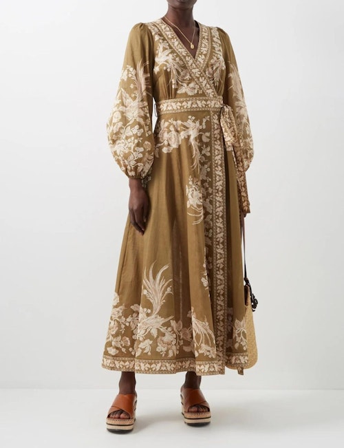 Zimmerman Anneke Avian-print Wrap Dress